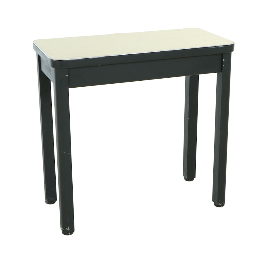 Steelcase, Ebonized Metal and Laminate-Top Side Table, Mid 20th Century