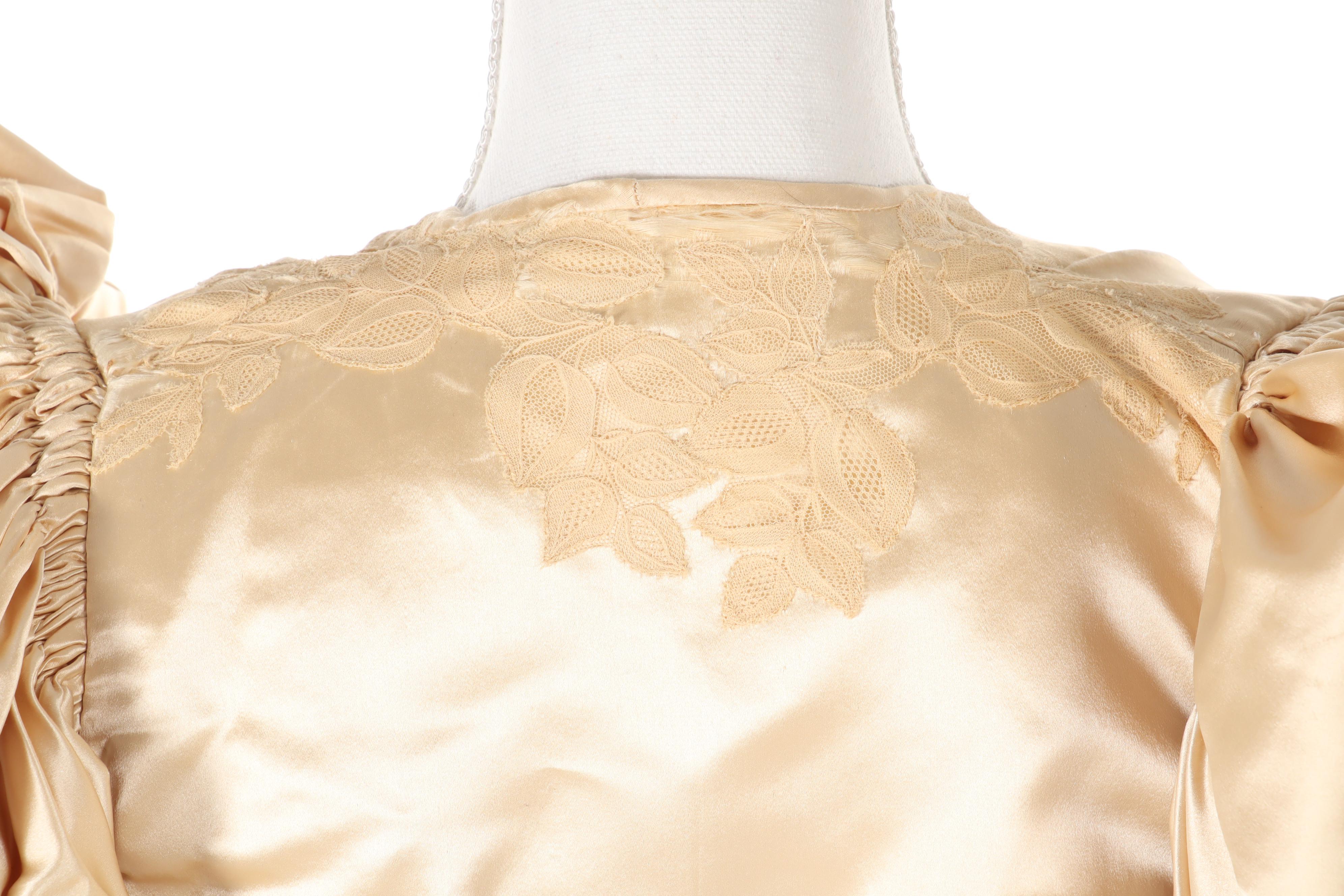 Victorian Lace Wedding Dress with Veil, Shawl and Extra Fabric, 1867