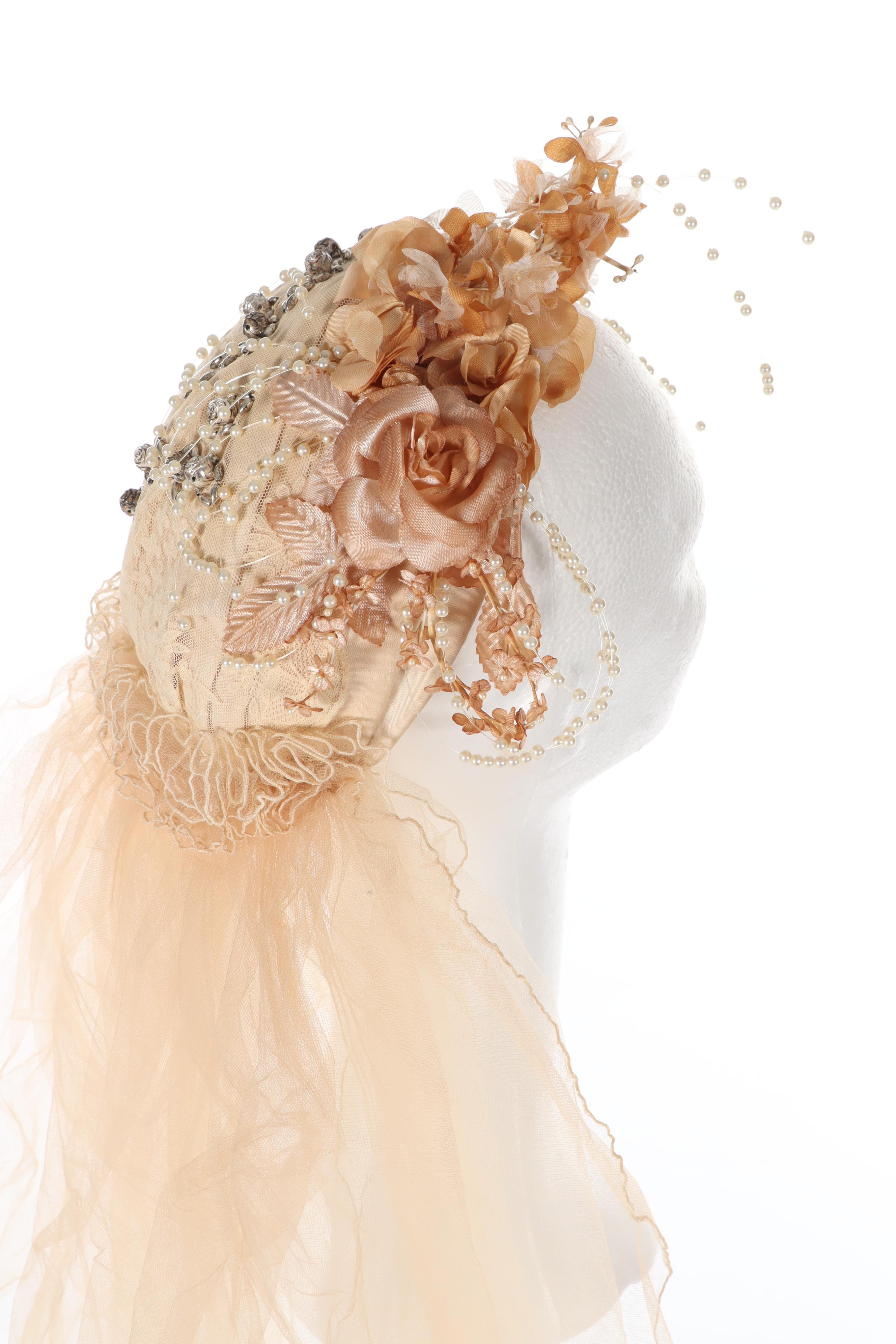 Victorian Lace Wedding Dress with Veil, Shawl and Extra Fabric, 1867