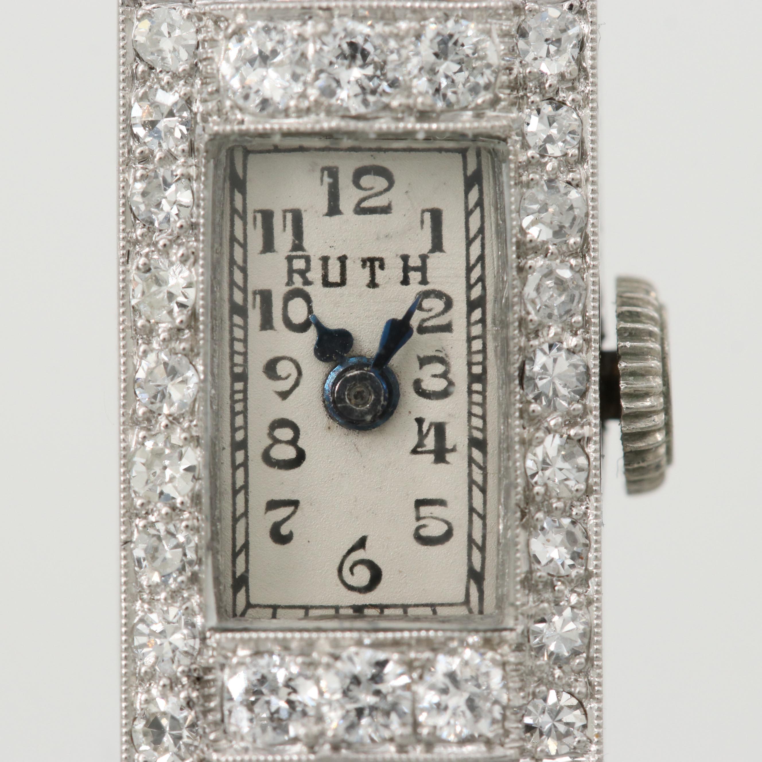 Vintage Ruth Platinum and 2.39 CTW Diamond Watch