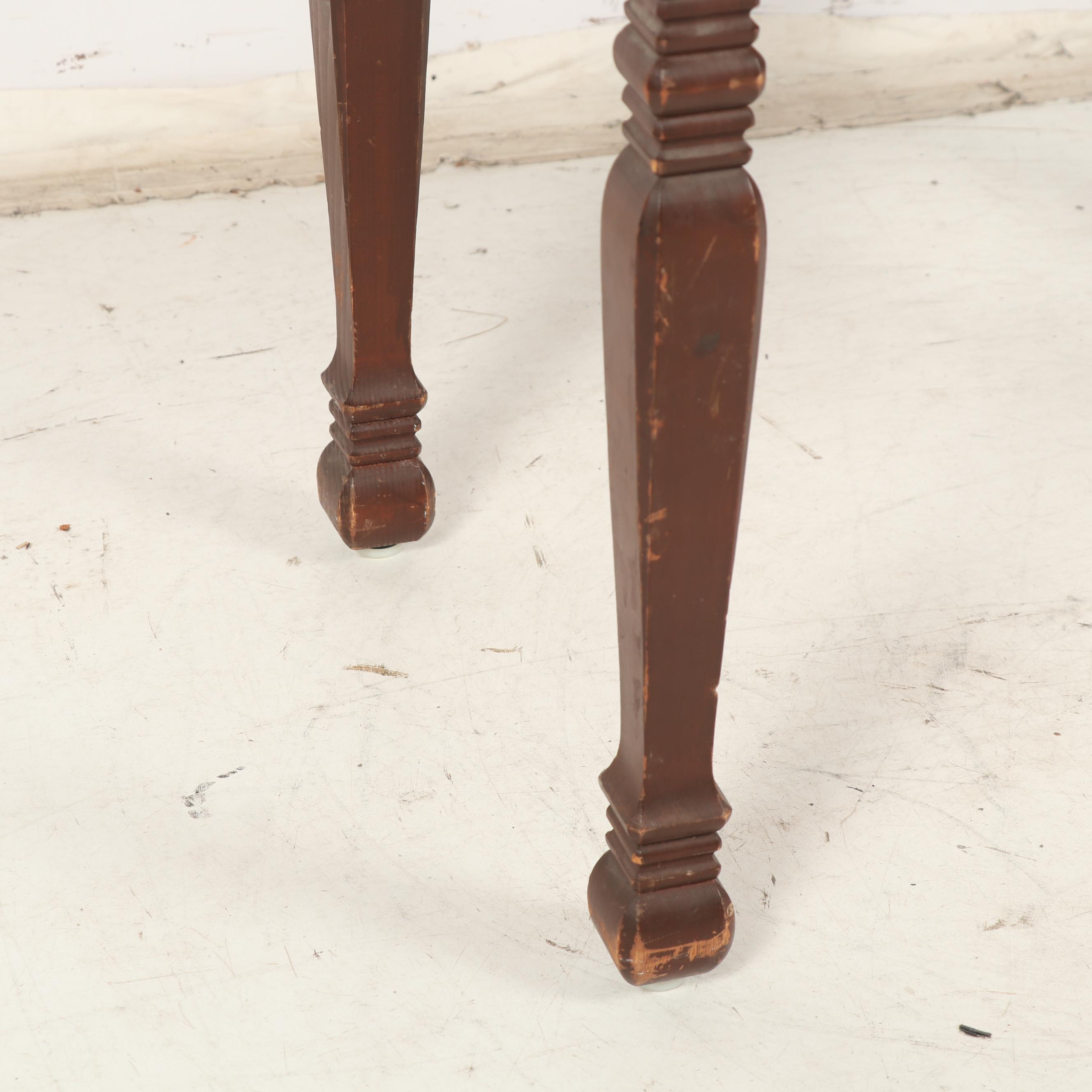 Wooden Backgammon Game Table with Game Pieces, Mid-Century