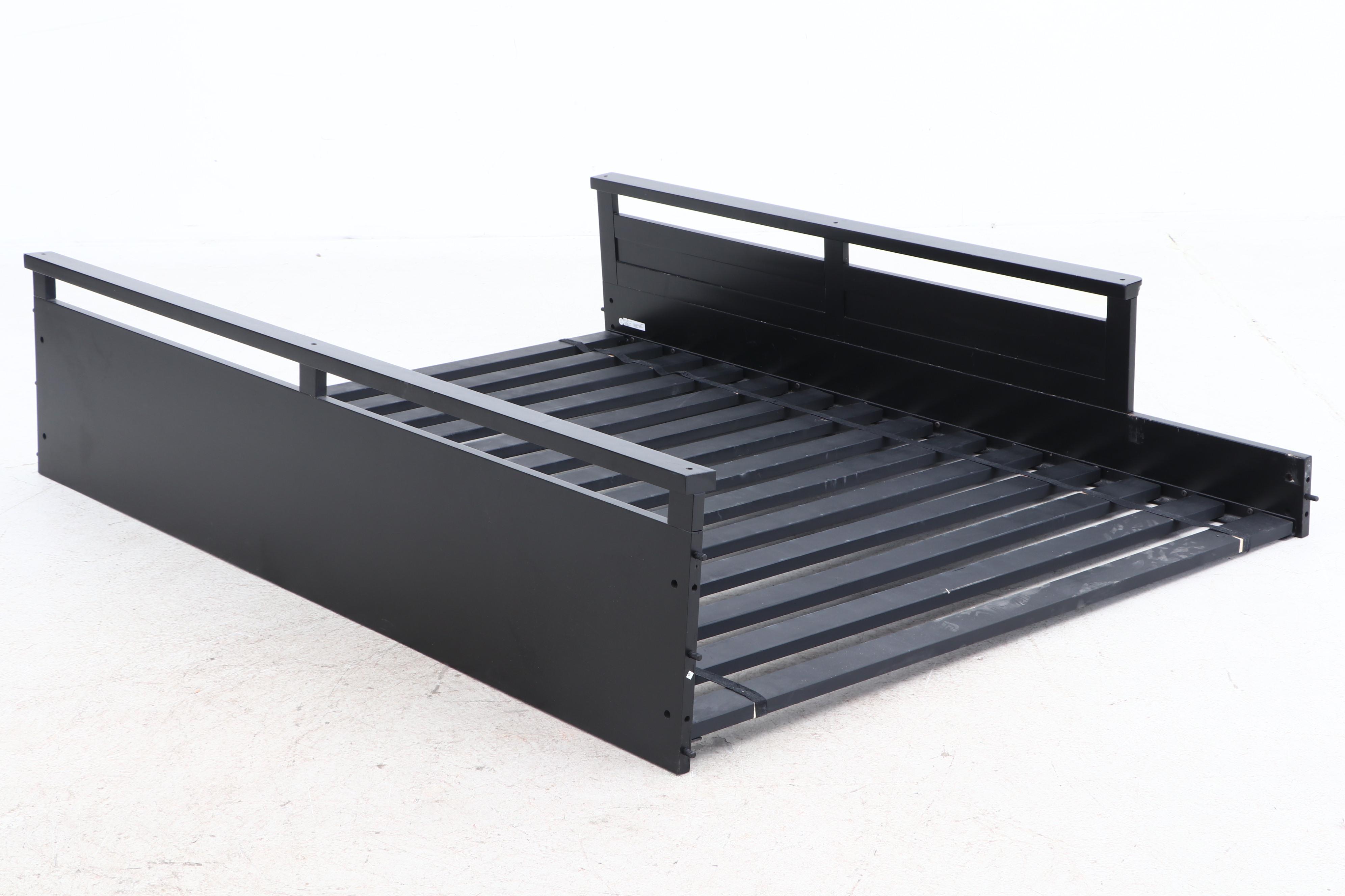 Pottery Barn Teen Full Size "Sleep + Study" Loft Bed and Desk in Black