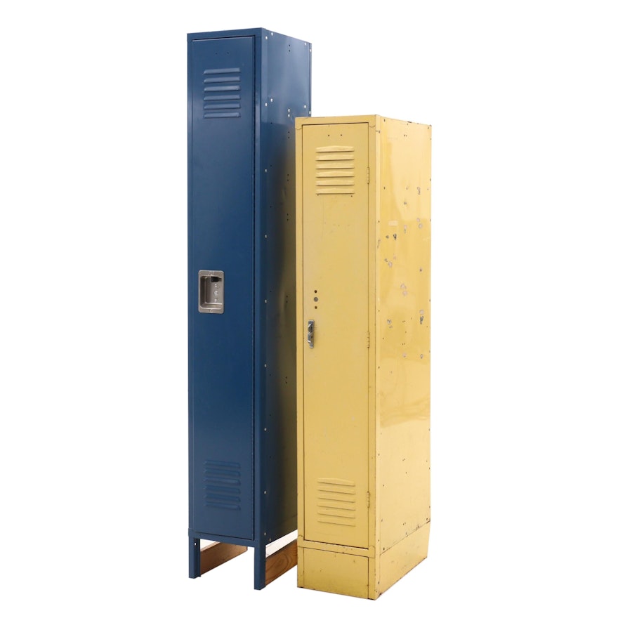 Two Industrial Metal Storage Lockers, 20th Century