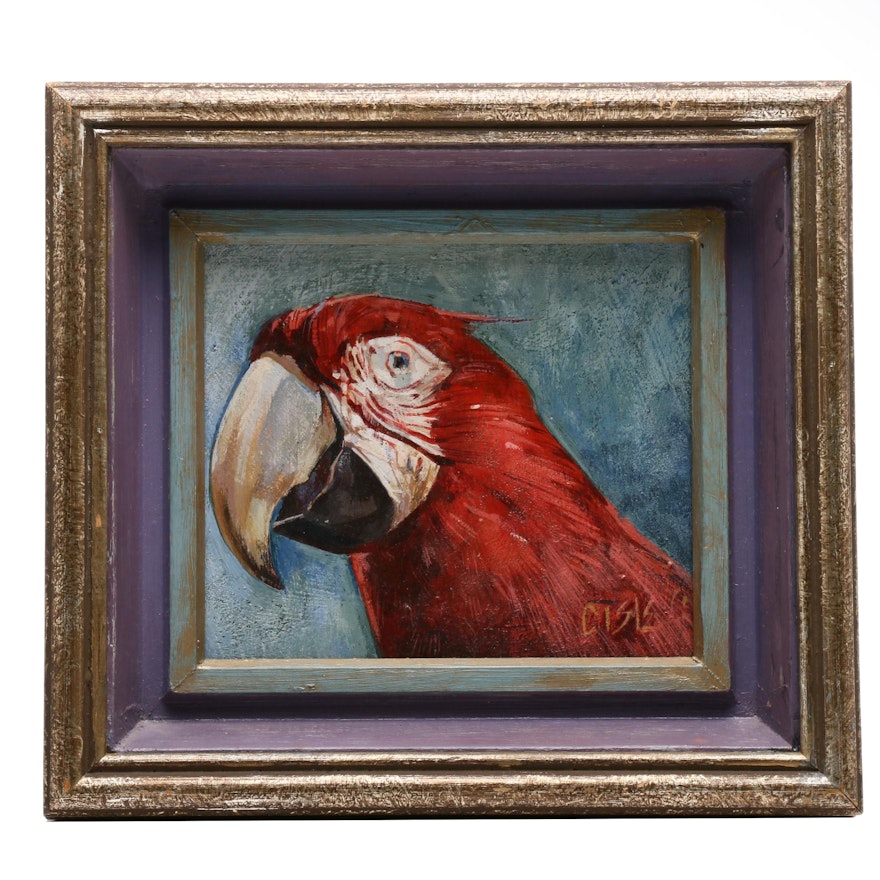 Oil Painting of Parrot