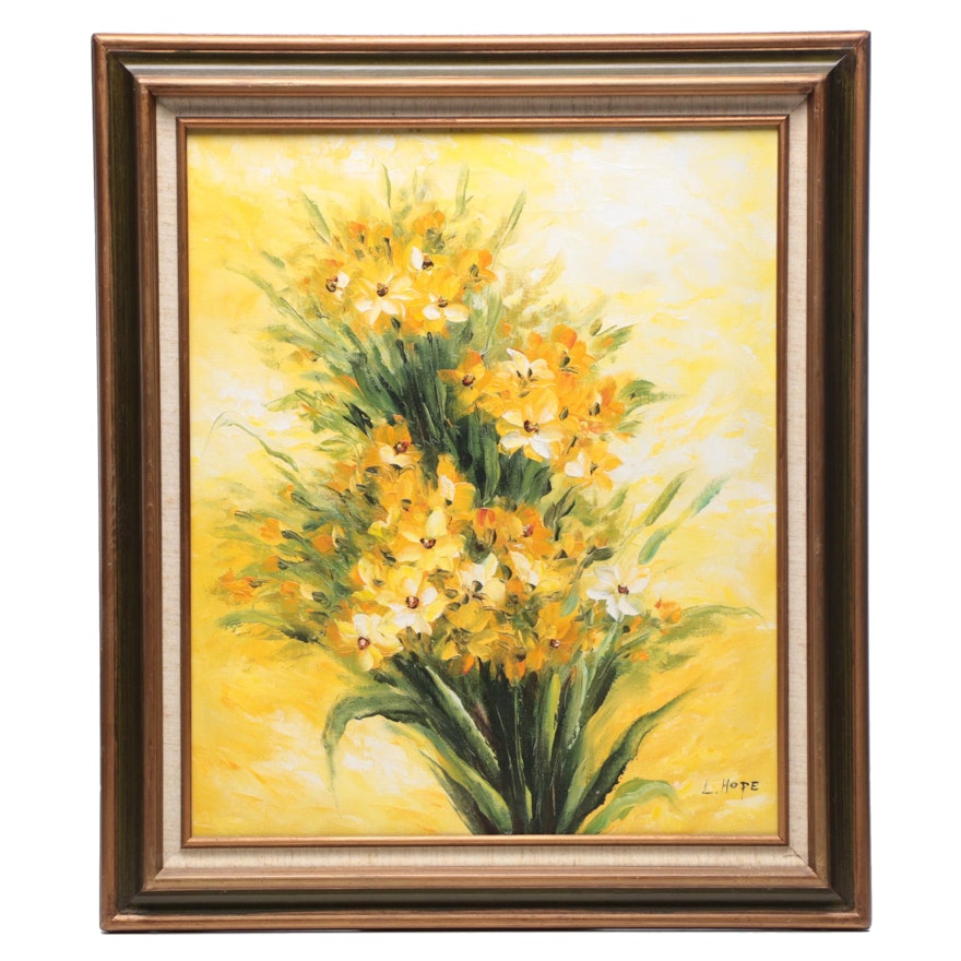 Oil Painting of Yellow Flowers