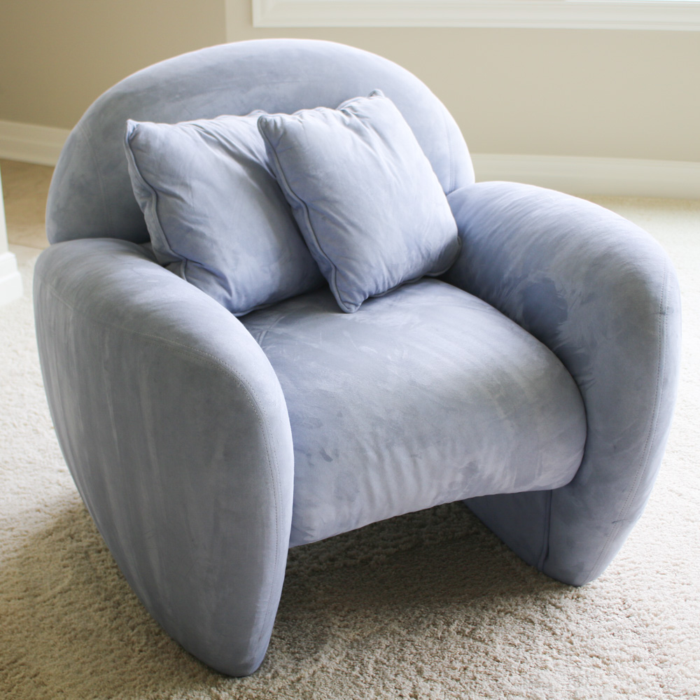 Italy 2000 Suede Armchair, Made in Italy