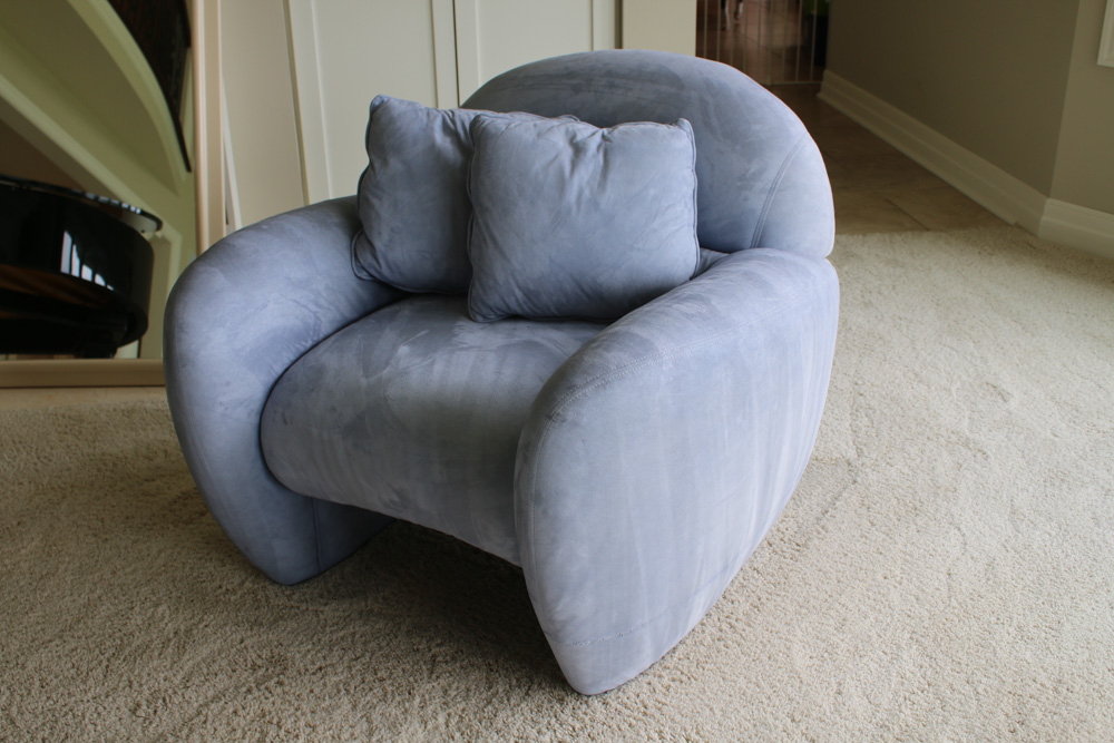 Italy 2000 Suede Armchair, Made in Italy