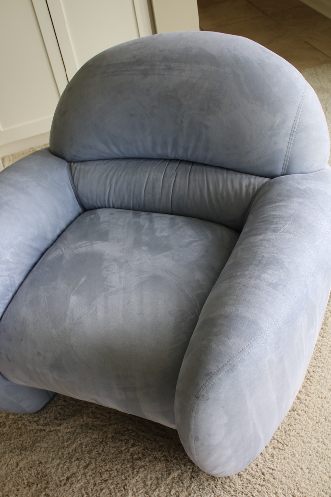 Italy 2000 Suede Armchair, Made in Italy