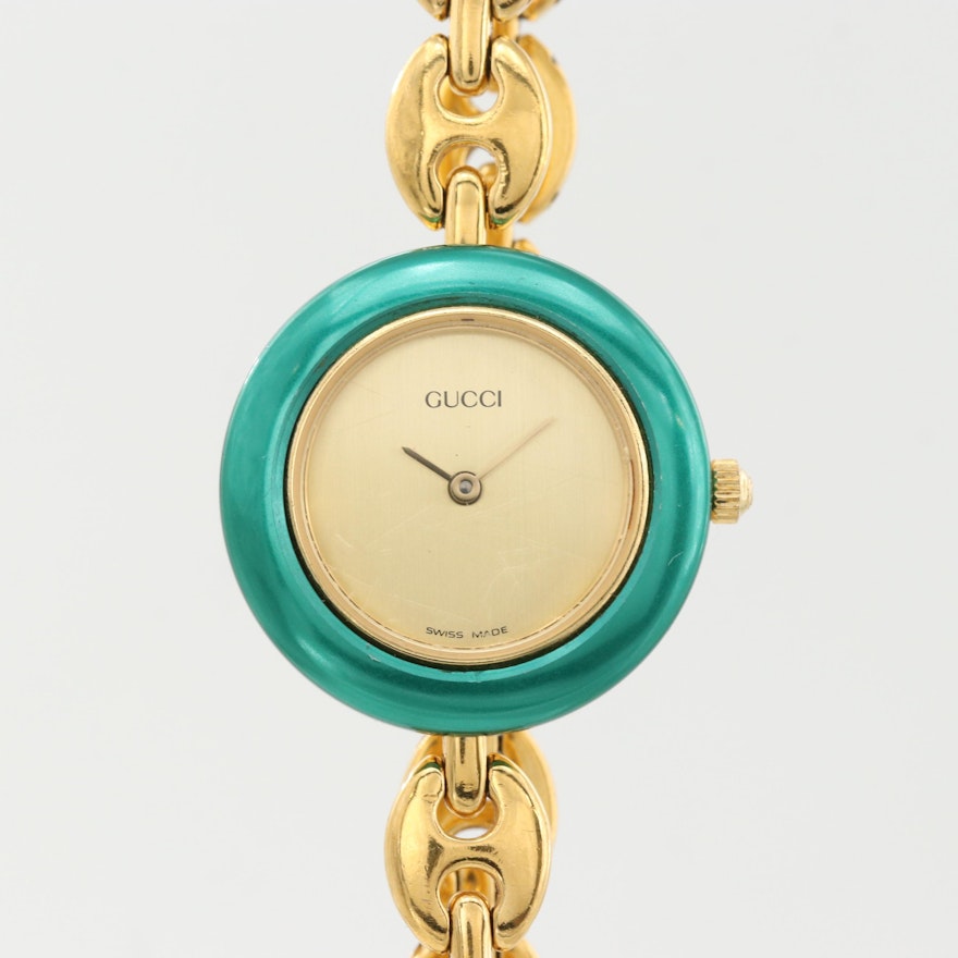 Gucci 11/12.2 Gold Tone Quartz Wristwatch