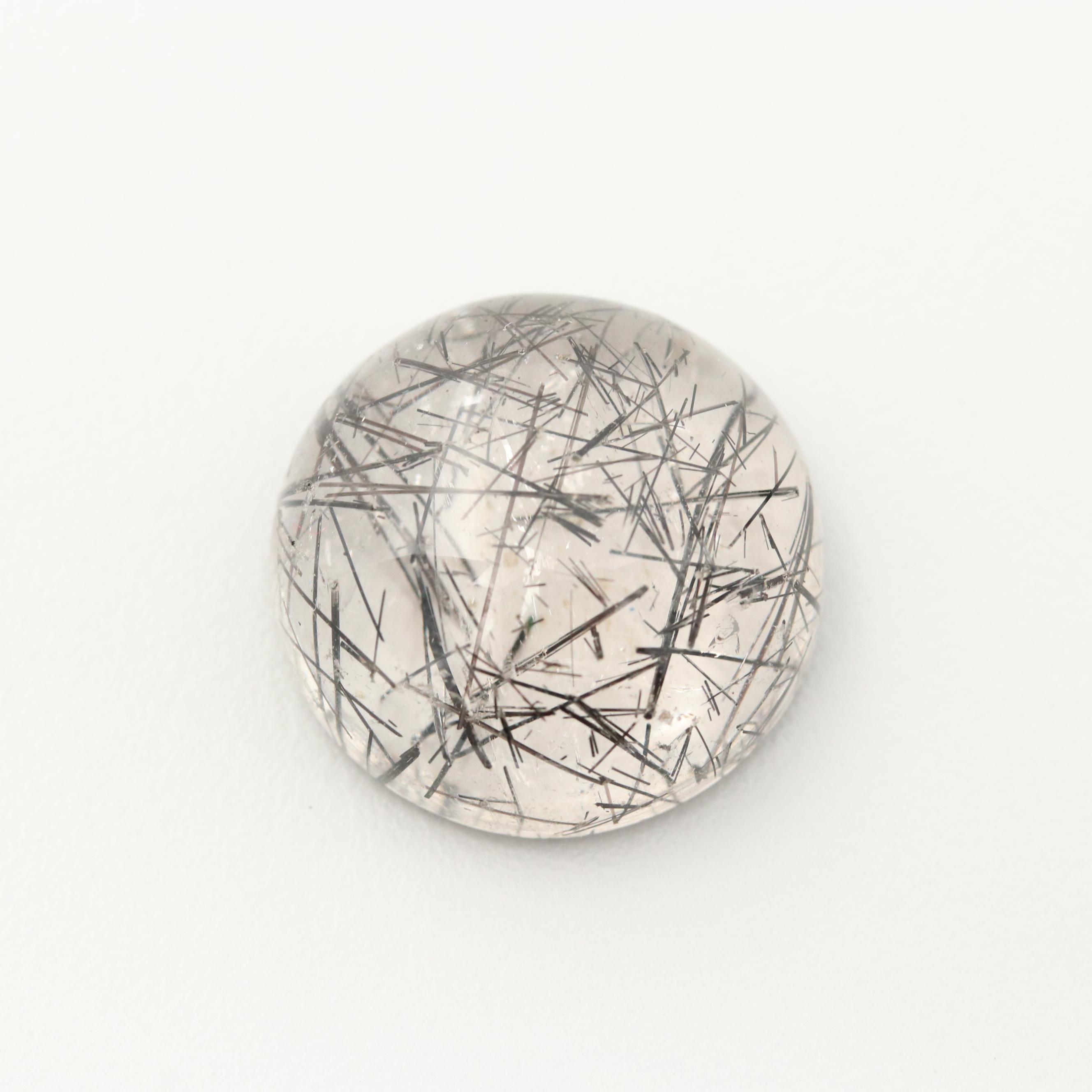 Loose 31.45 CT Tourmalinated Quartz Cabochon