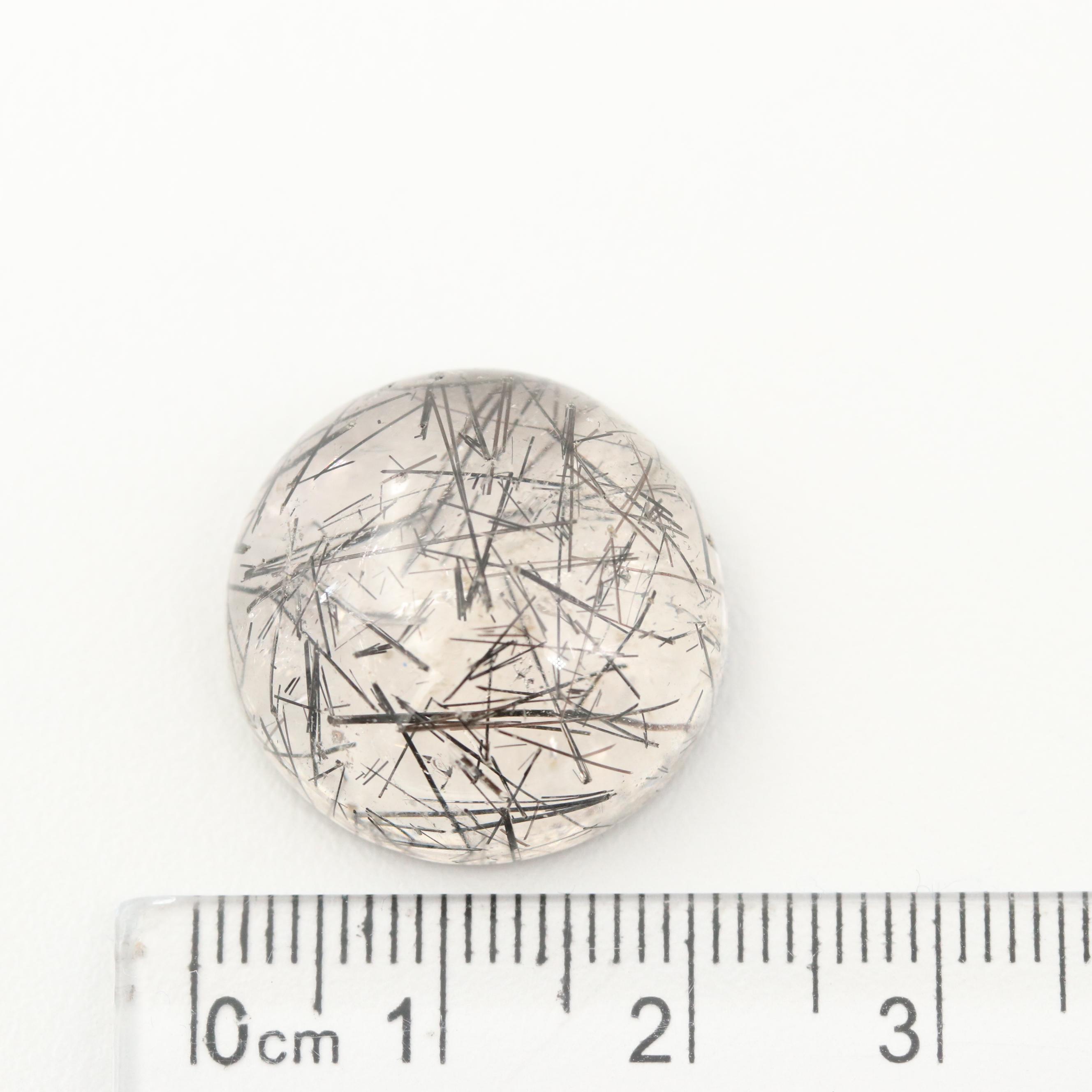 Loose 31.45 CT Tourmalinated Quartz Cabochon
