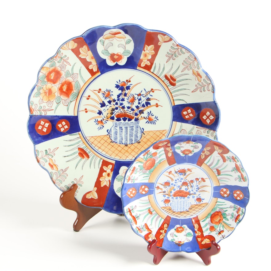 Victoria Ware Ironstone Charger in an Imari Style with Japanese Imari Plate