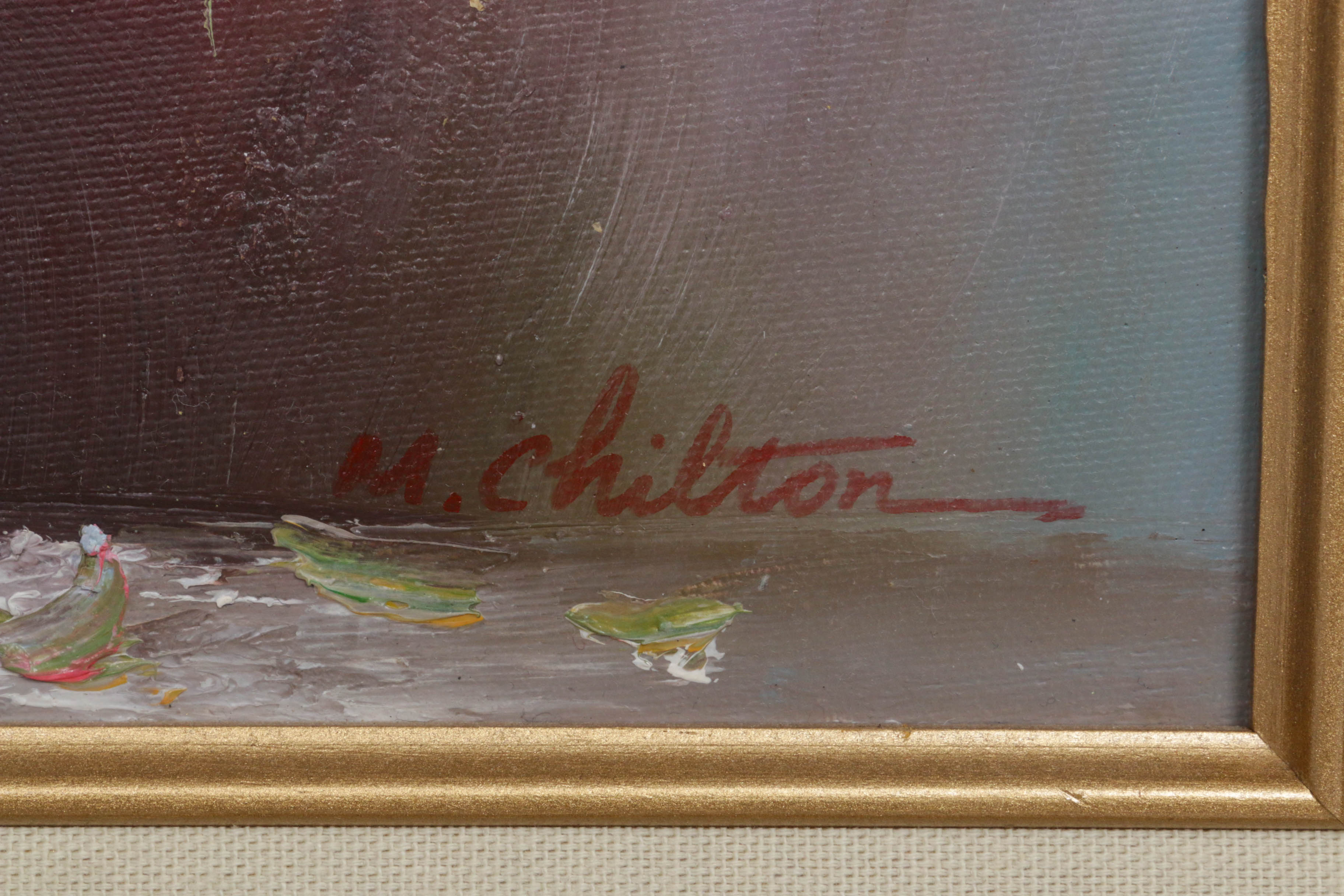 M. Chilton Floral Still Life Oil Painting