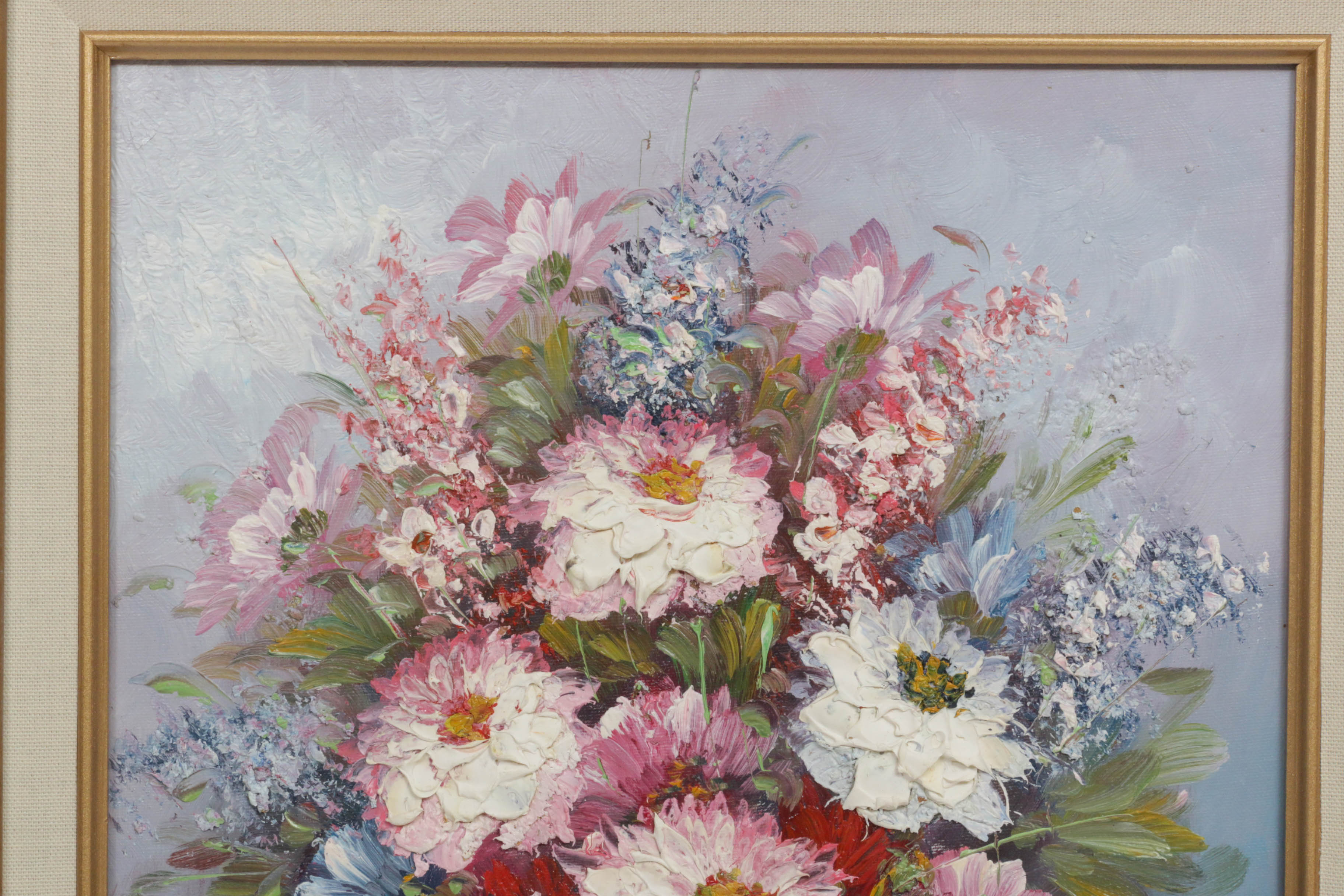 M. Chilton Floral Still Life Oil Painting