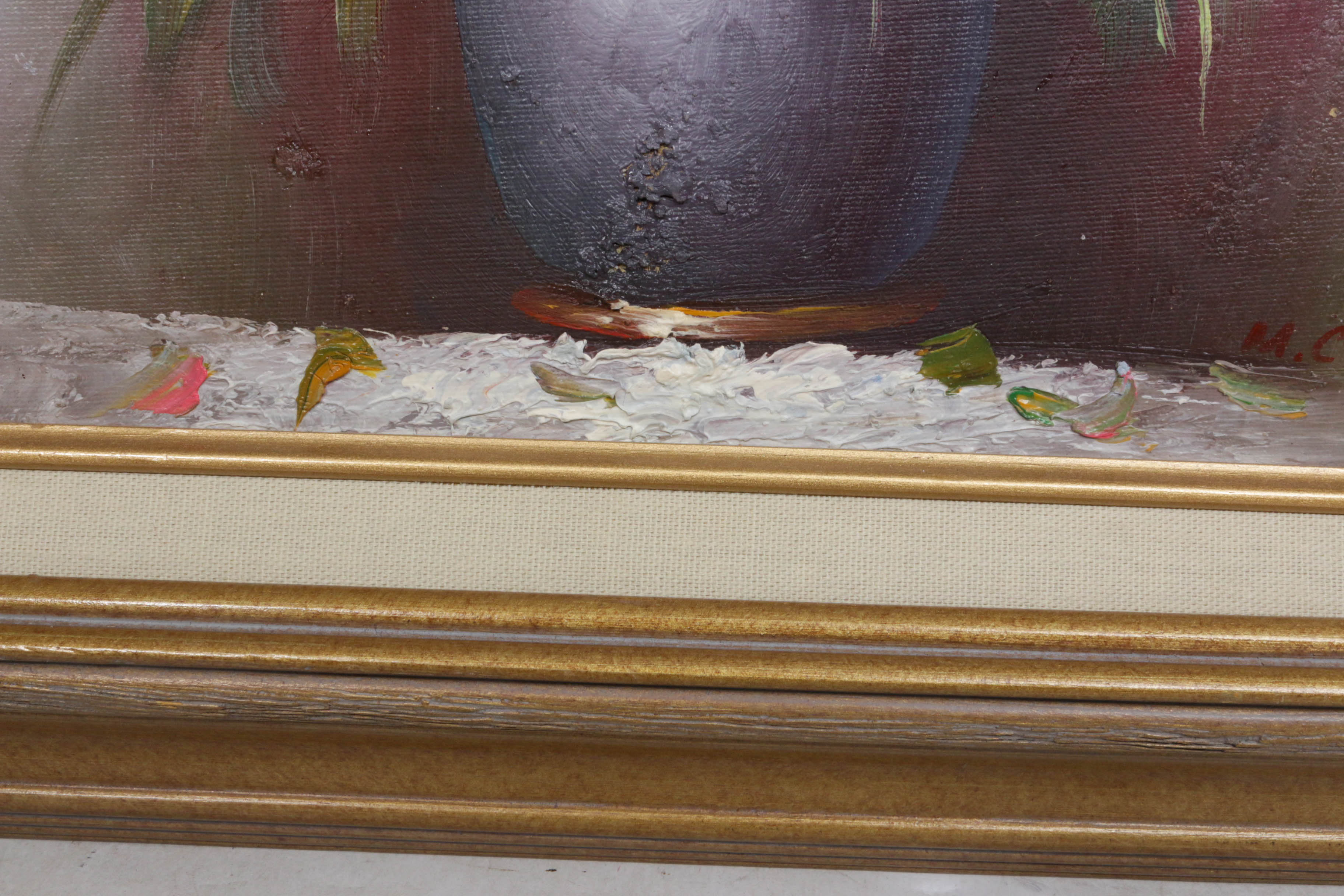 M. Chilton Floral Still Life Oil Painting