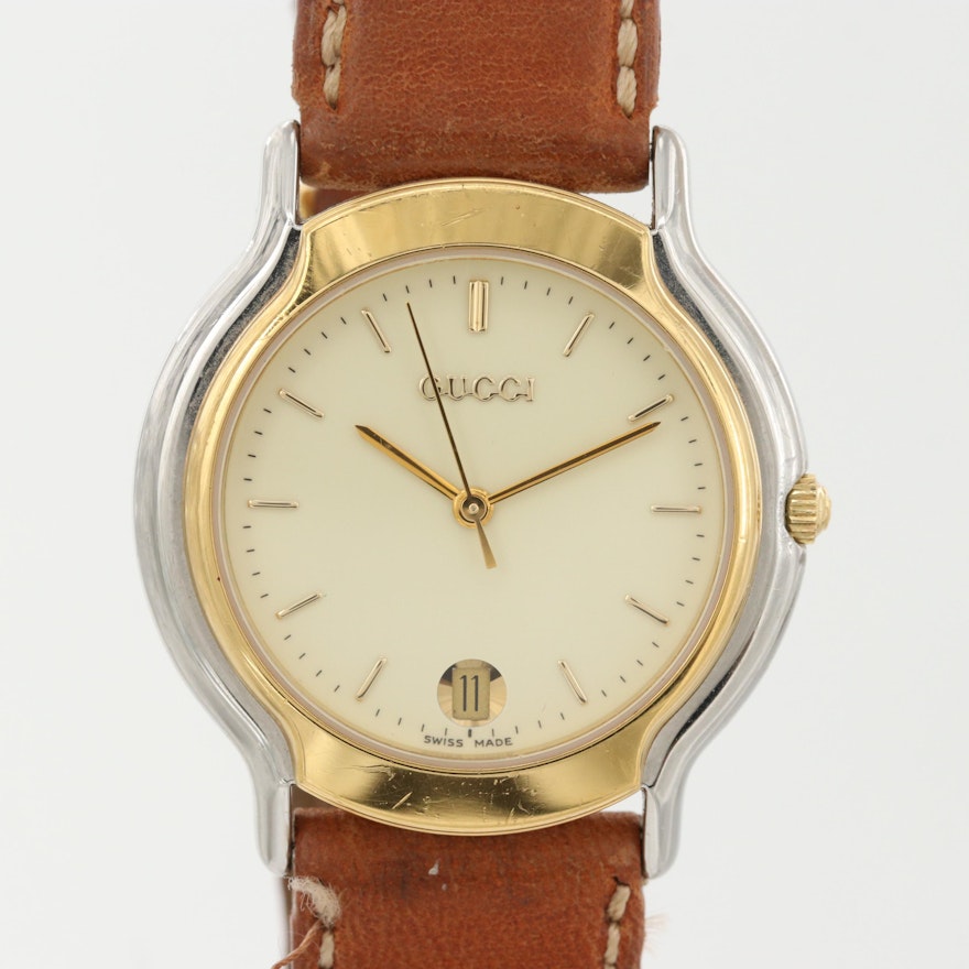 Gucci 800M Two Tone Quartz Wristwatch