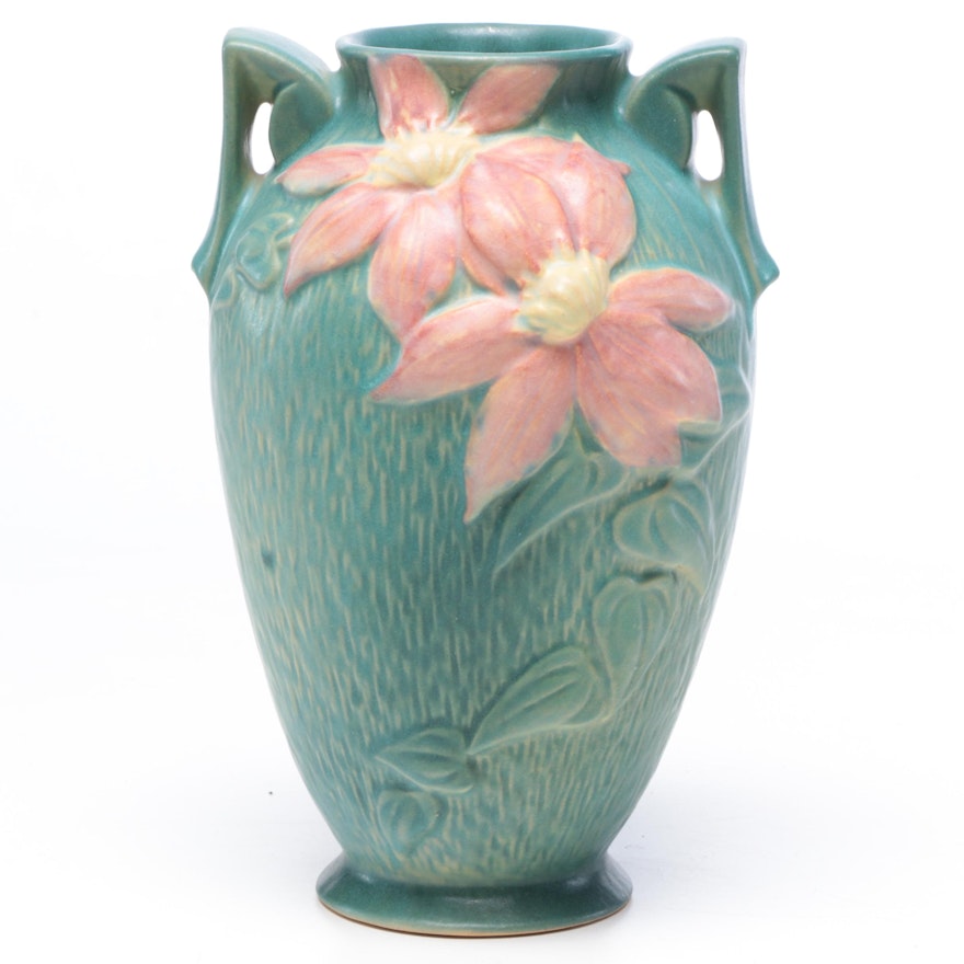 Roseville Pottery "Clematis" Vase, Circa 1940s