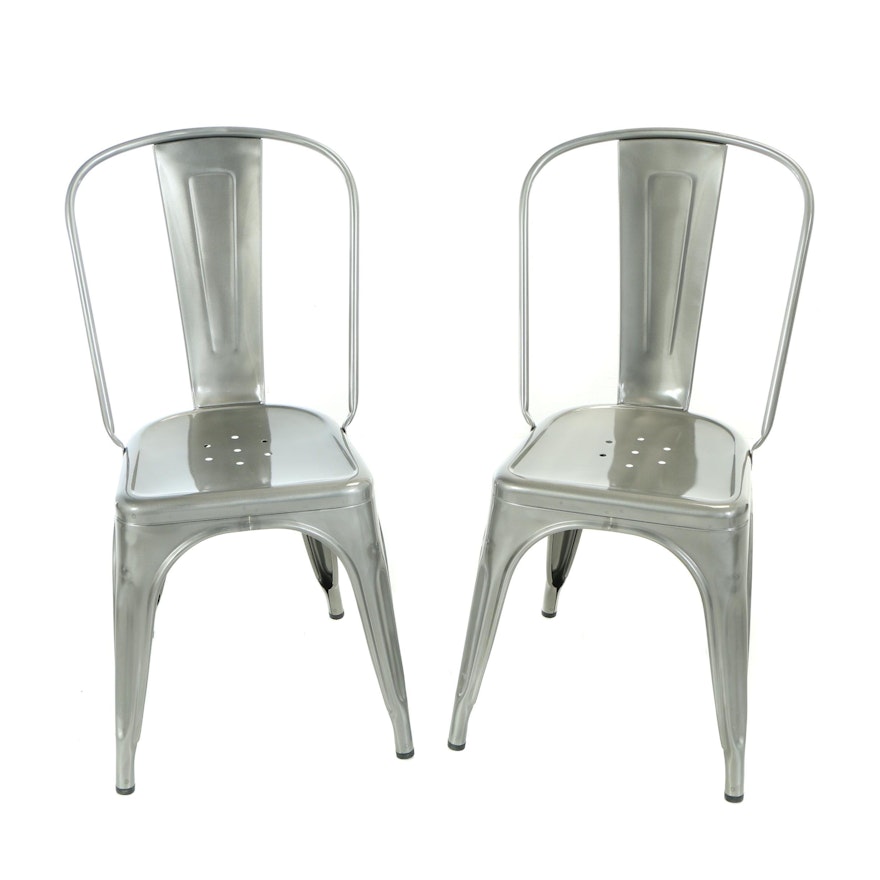 Pair of Xavier Pauchard for Tolix Steel "A" Chairs