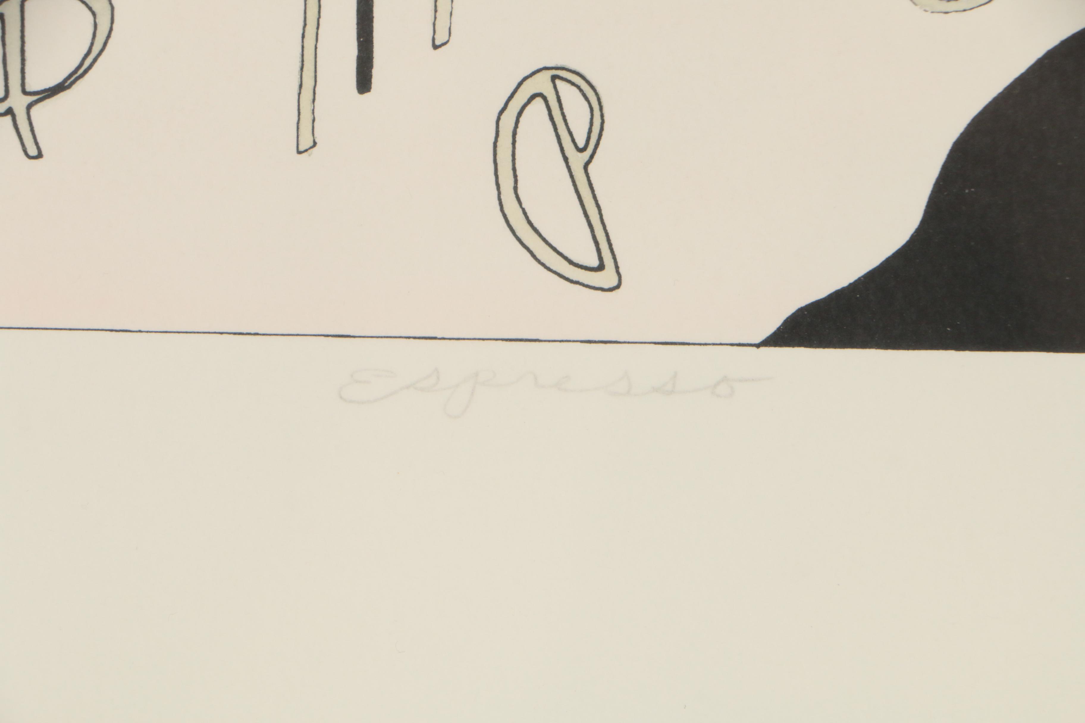 Laura Artusio Serigraphs "Cappucino" and "Espresso"