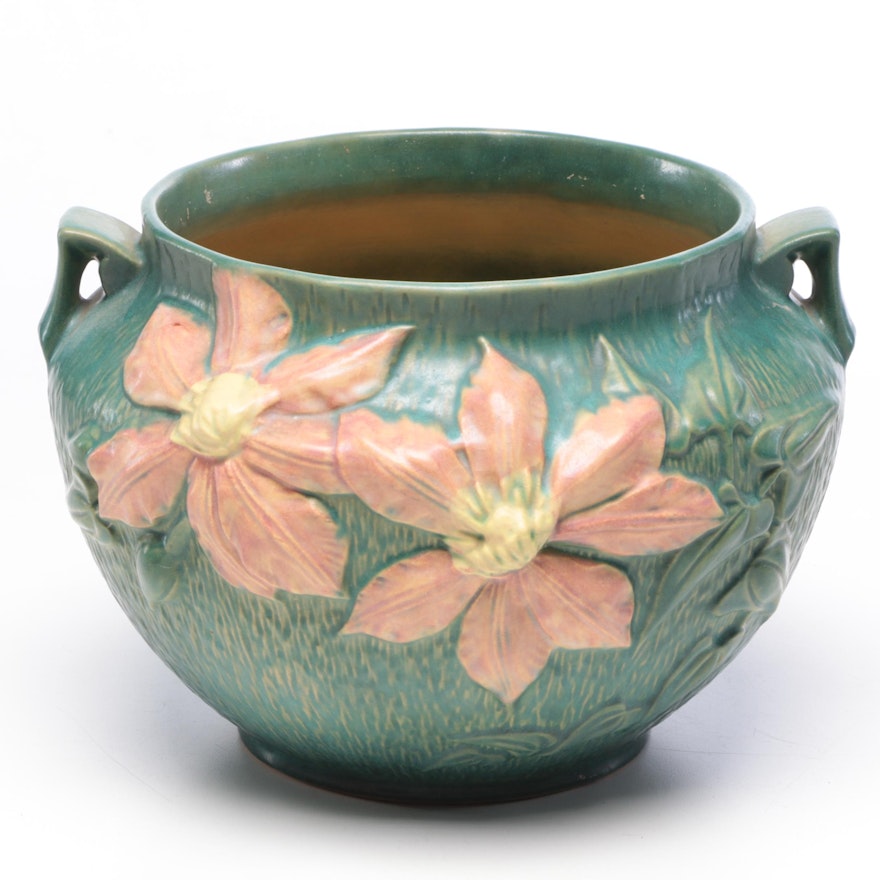 Roseville Pottery "Clematis" Jardiniere, Circa 1940s