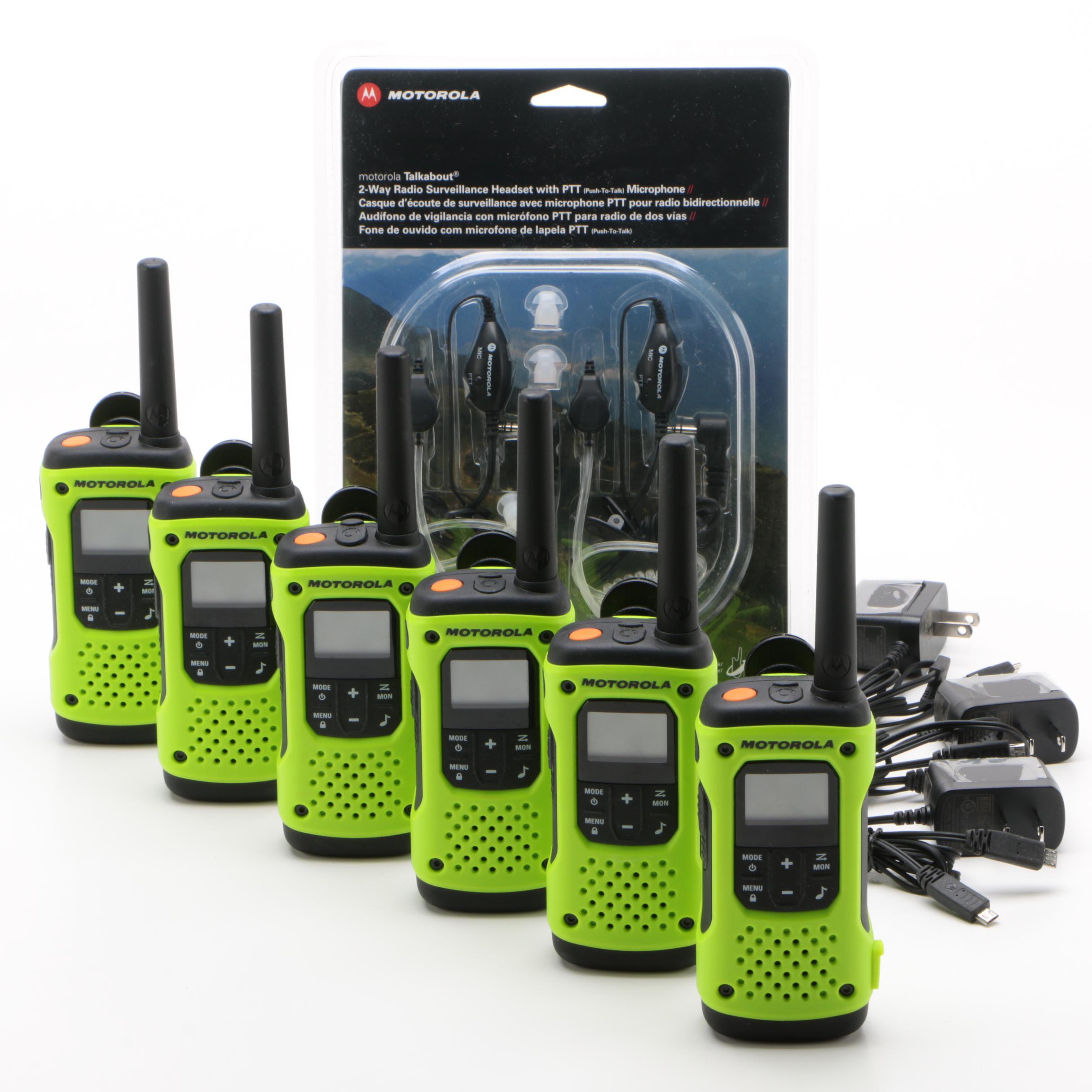 Motorola Talkabout T600 H20 Two-Way Radios with Surveillance Headset