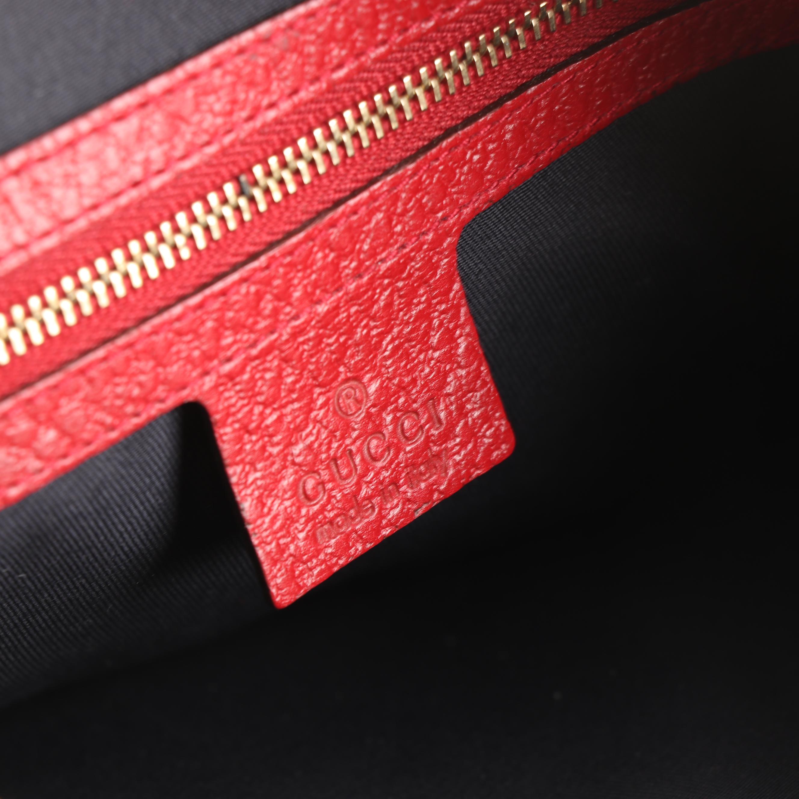 Gucci GG Red Grained Leather Web Stripe Blondie Bag Designed by Tom Ford