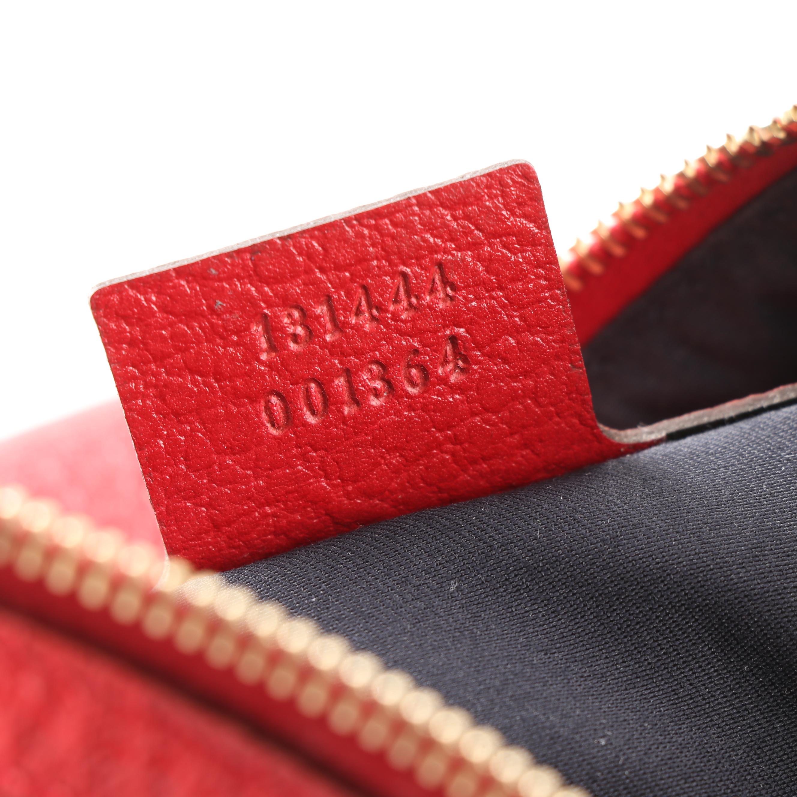 Gucci GG Red Grained Leather Web Stripe Blondie Bag Designed by Tom Ford