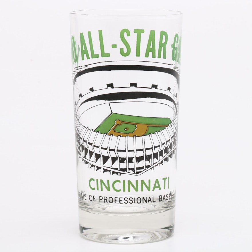 1970 Major League All-Star Baseball Game Drinking Glass, Riverfront Stadium