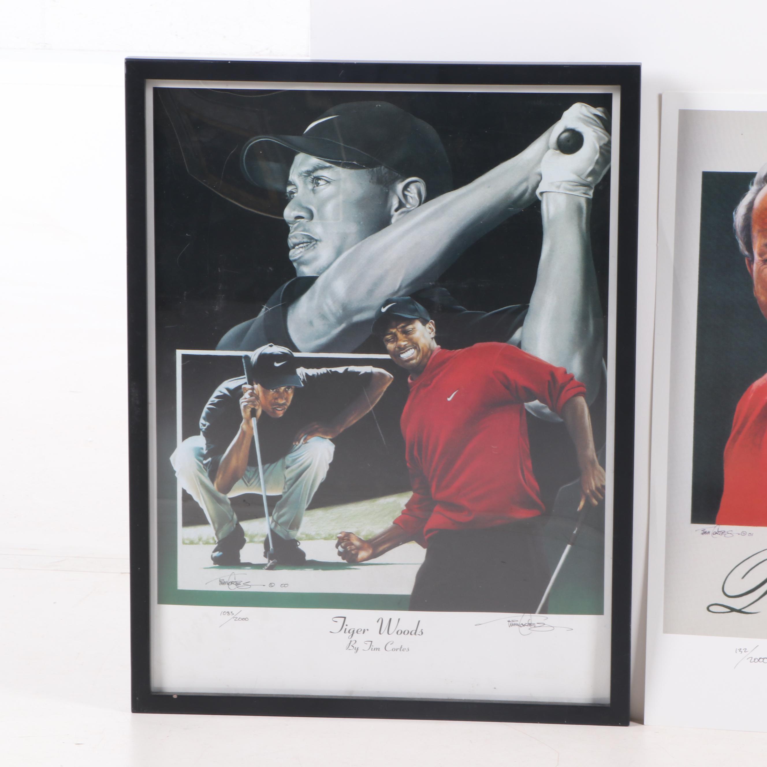 Jim Cortes Offset Lithographs of Golfers