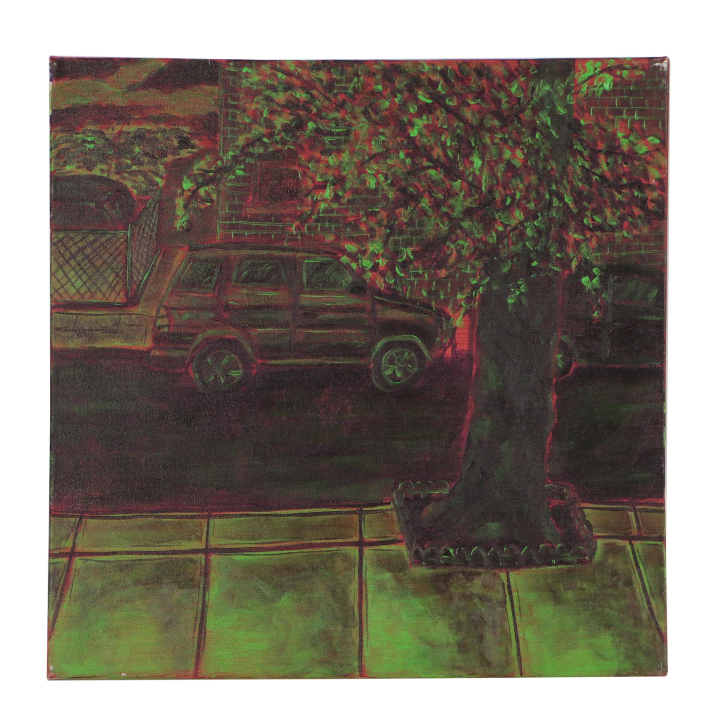 Christian Fattorusso 2009 Oil Painting of City Street