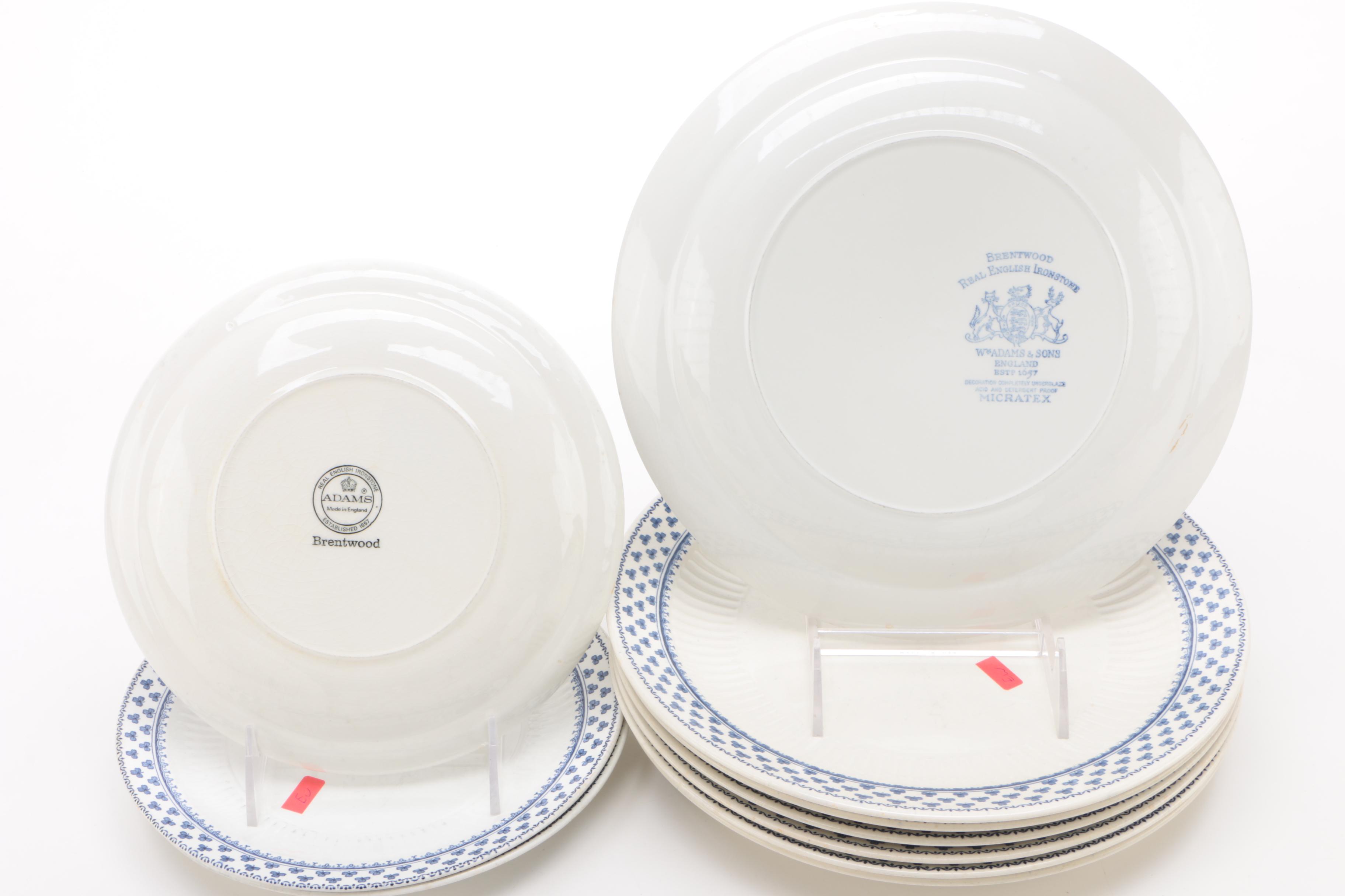William Adams & Sons "Brentwood" Ironstone Dinnerware, 1969 - 1988