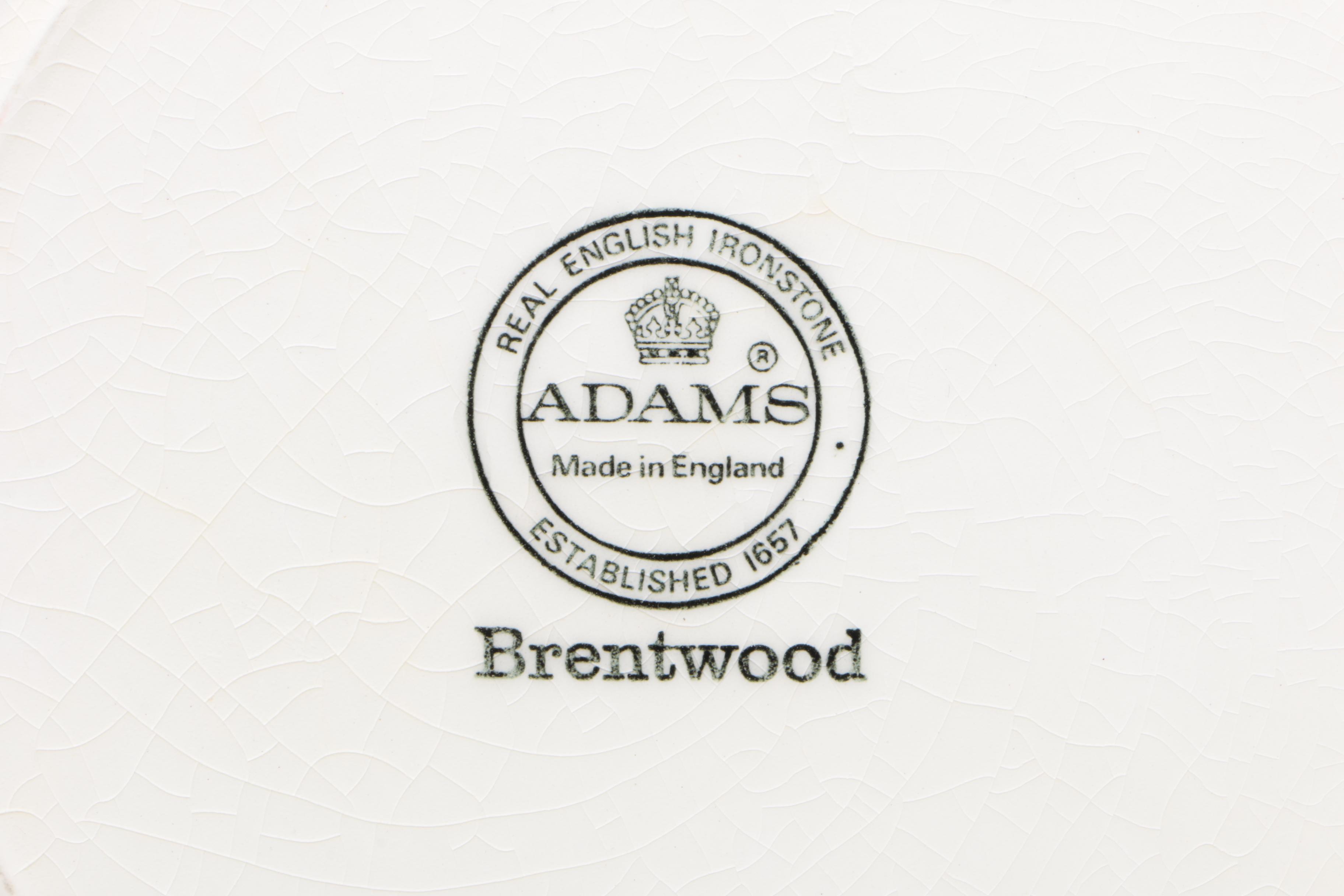 William Adams & Sons "Brentwood" Ironstone Dinnerware, 1969 - 1988