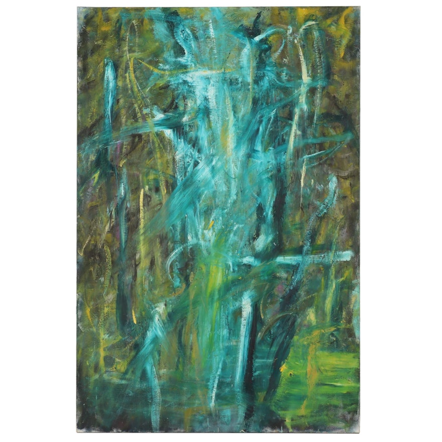 Richard Snyder Monumental Abstract Oil Painting "Corn Monster"