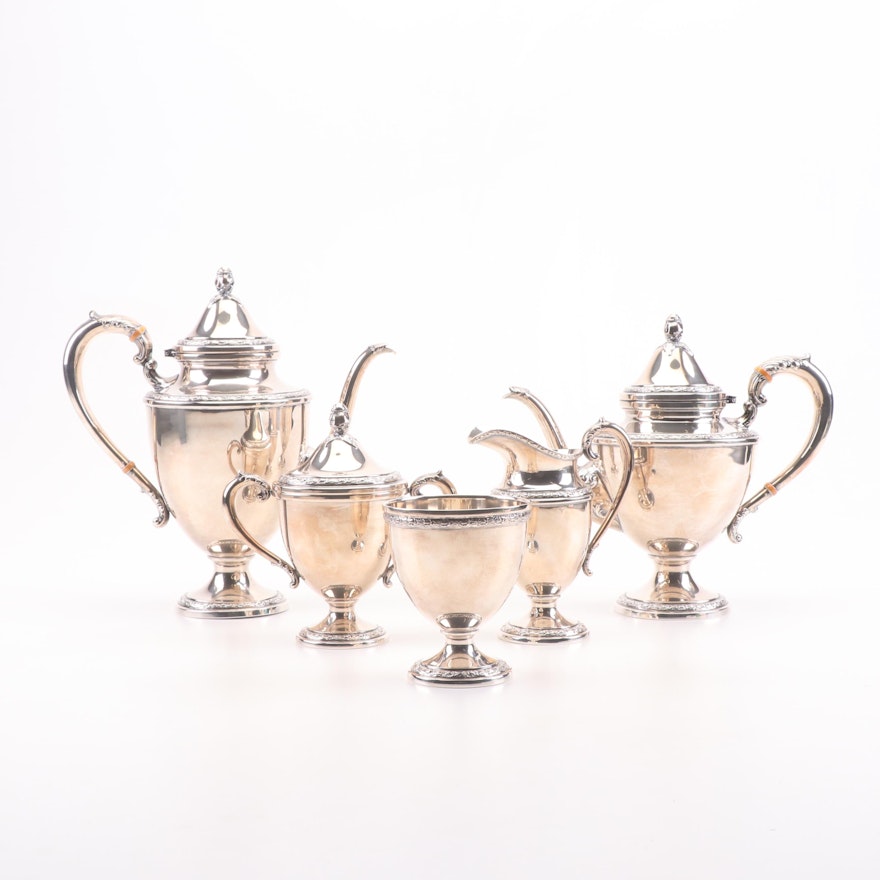 Frank M. Whiting "Talisman Rose" Sterling Silver Hollowware Tea Set