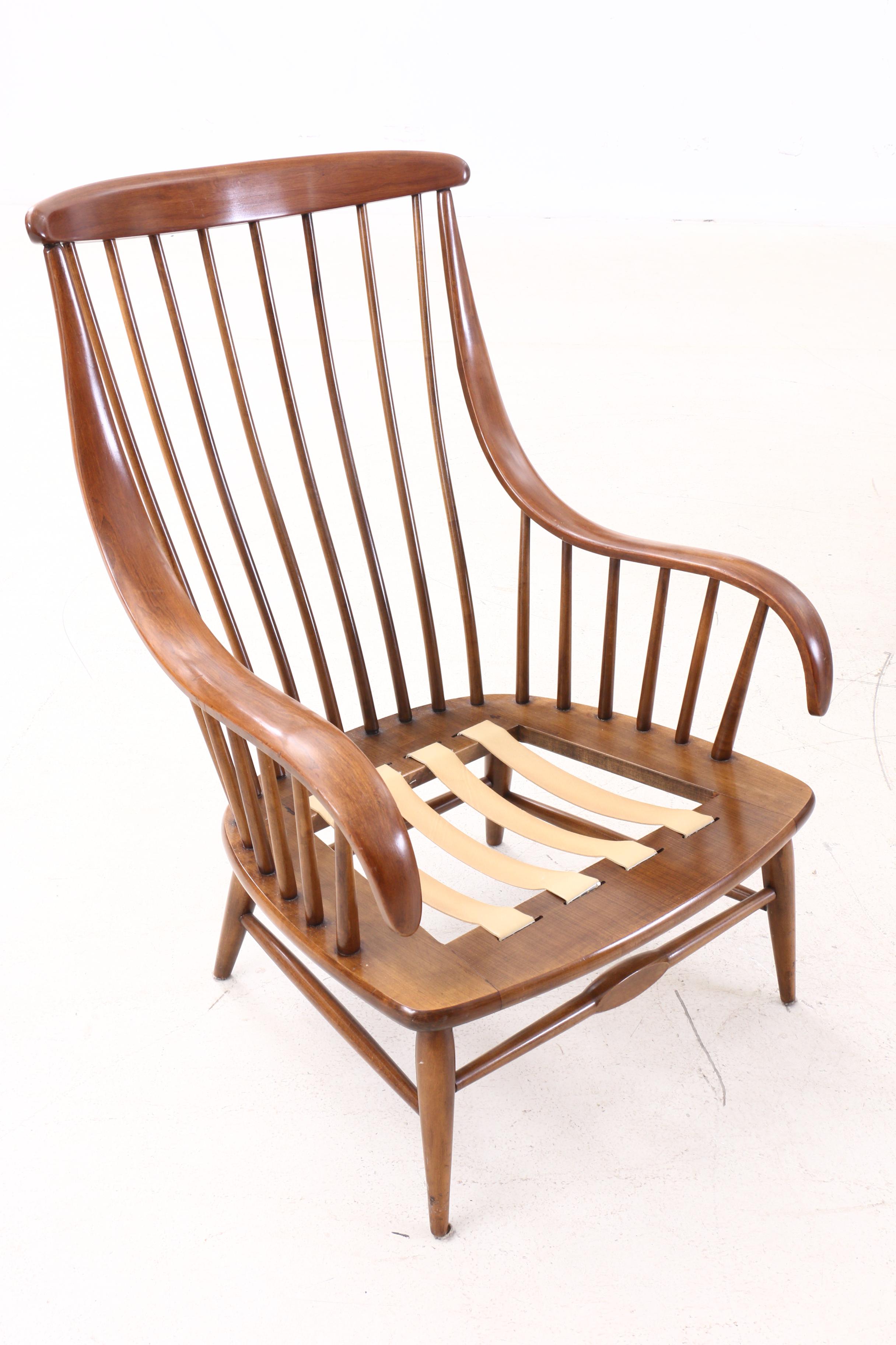 Mid Century Modern Heywood Wakefield Cherry Sofa and Arm Chair, Circa 1950s