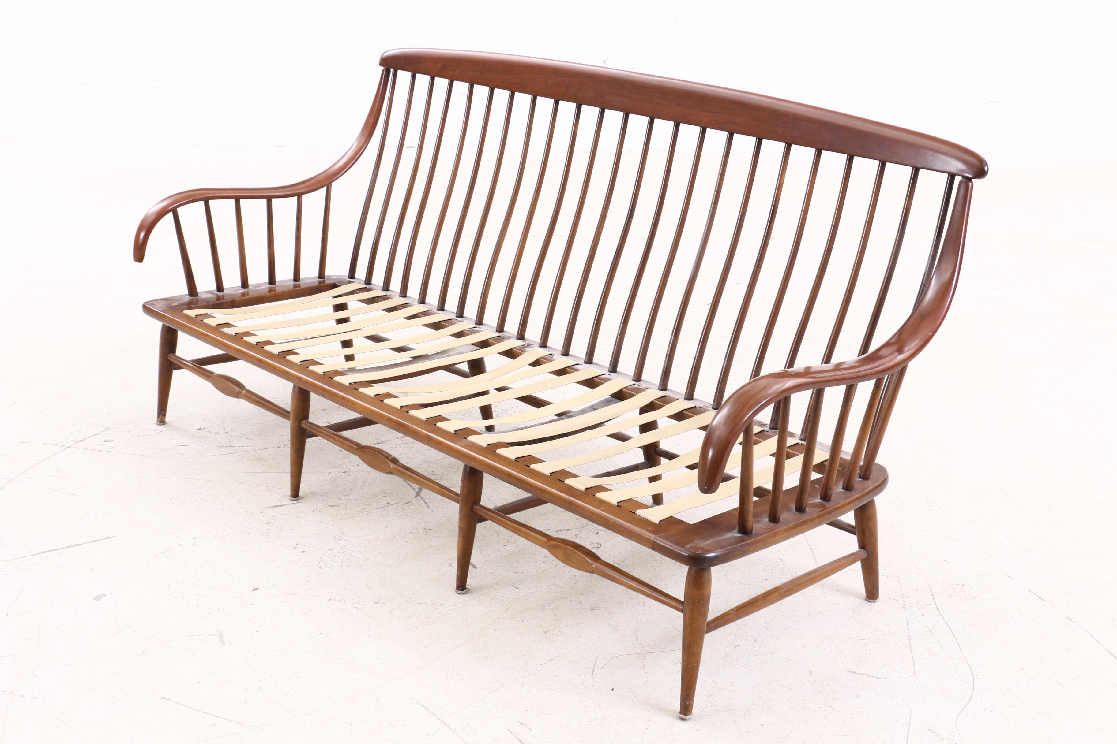 Mid Century Modern Heywood Wakefield Cherry Sofa and Arm Chair, Circa 1950s