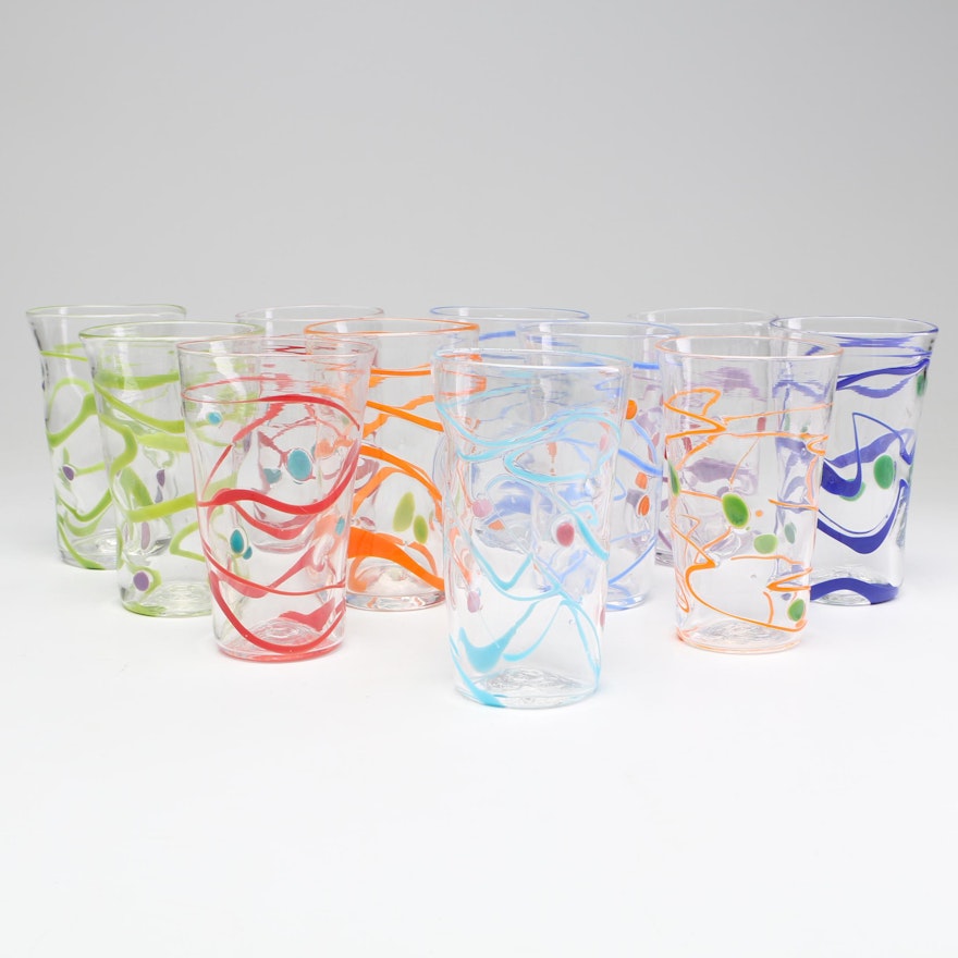 Hand Blown Art Glass Tumblers