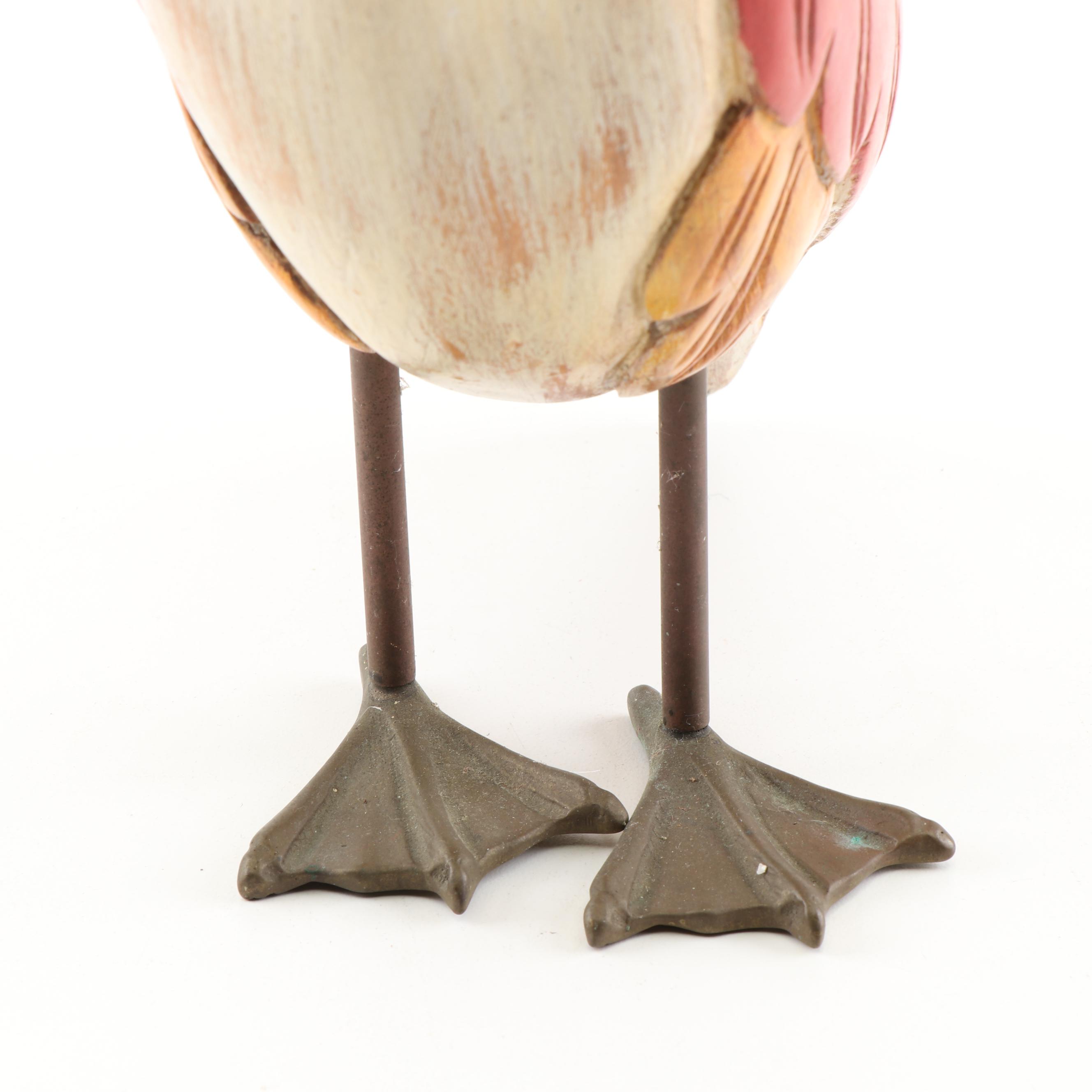 Whimsical Carved Bird Figurine