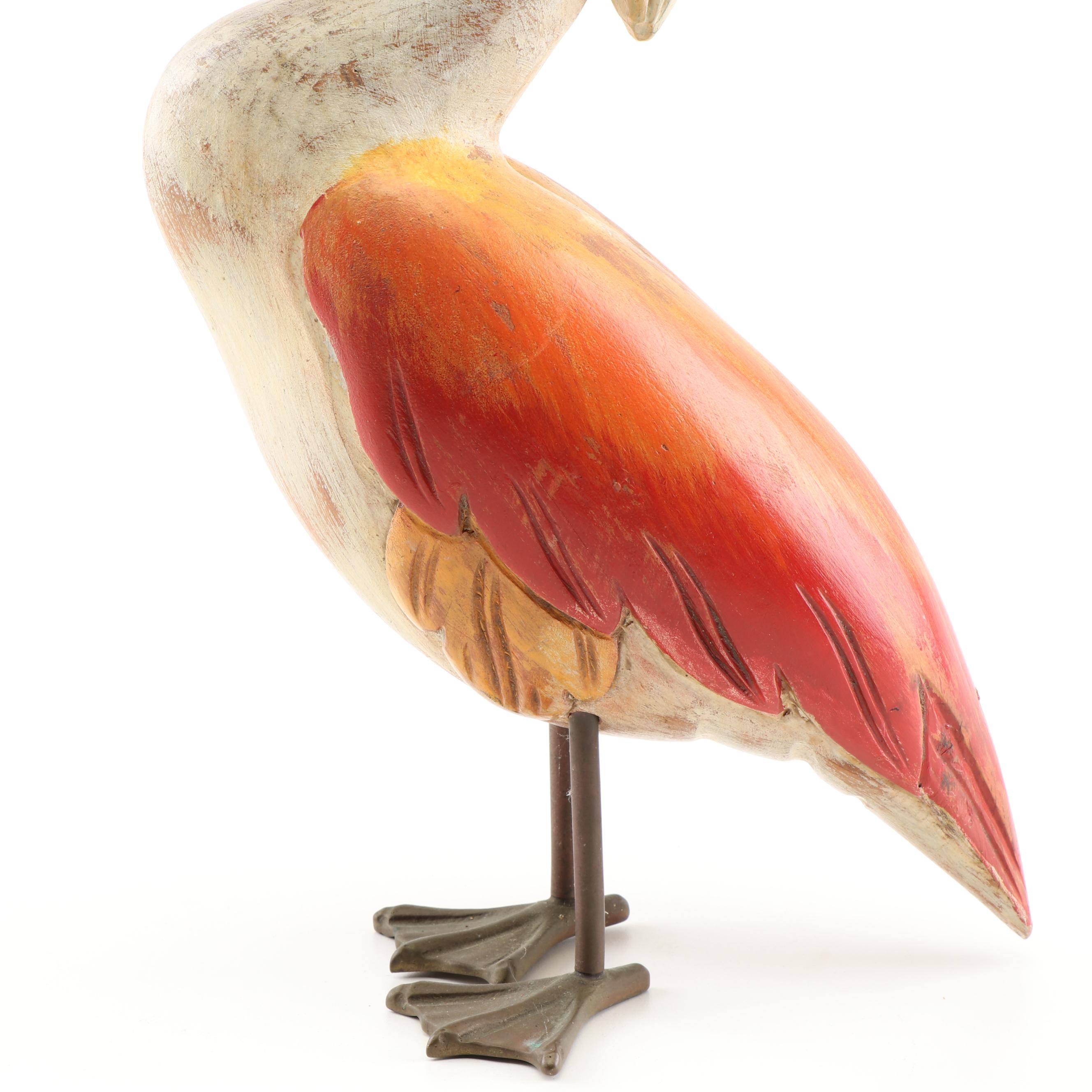 Whimsical Carved Bird Figurine