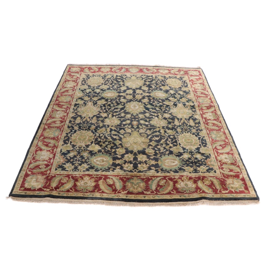 Hand-Knotted Indo-Persian Agra Wool Rug