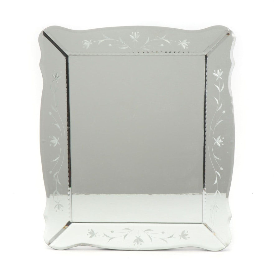 Venetian Style Etched Floral Mirror