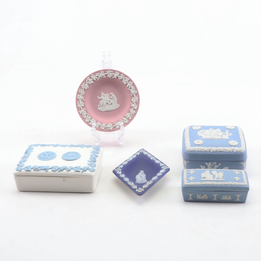 Wedgwood Jasperware and Queensware Decorative Boxes and Plates