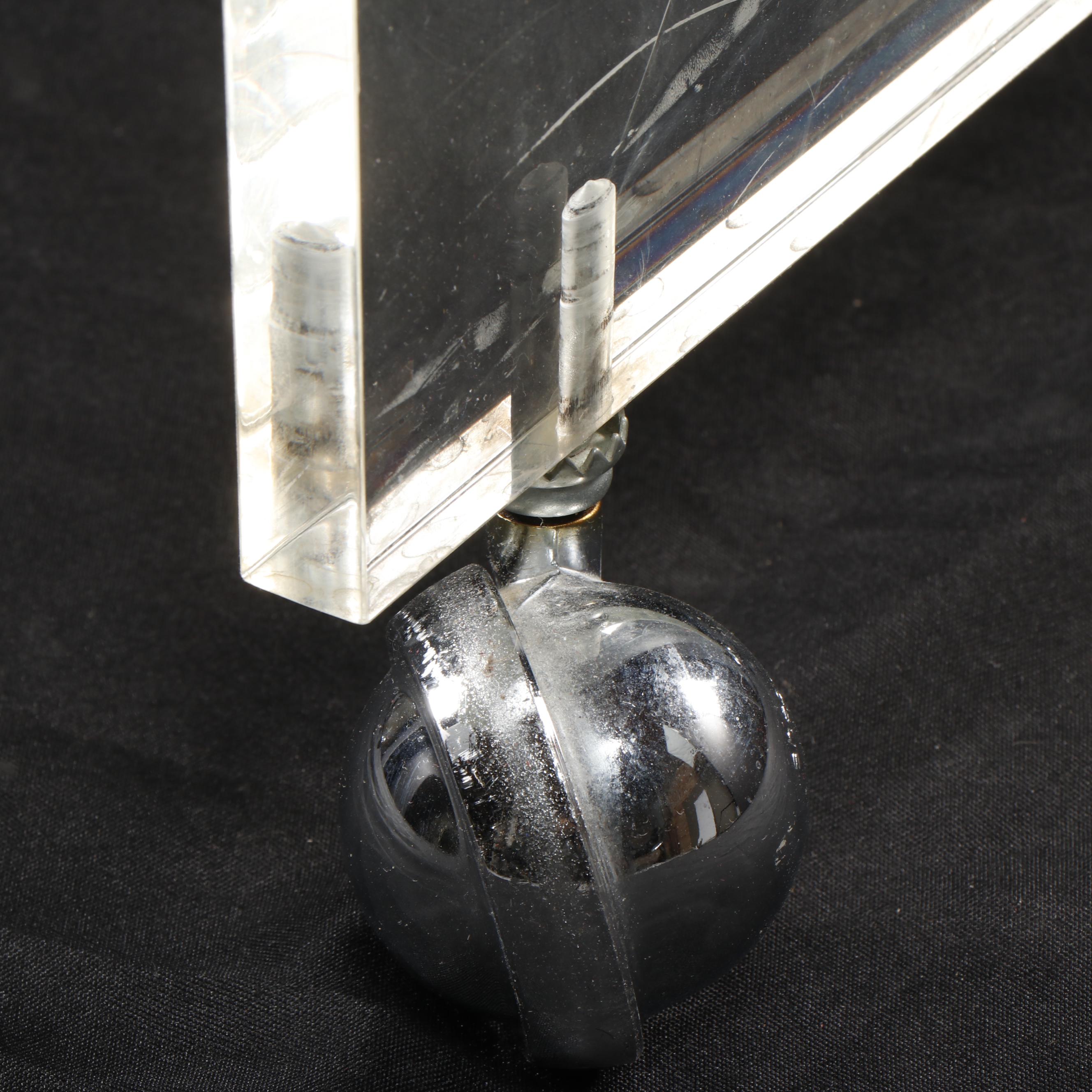 Modern Style Clear Acrylic Accent Table On Casters