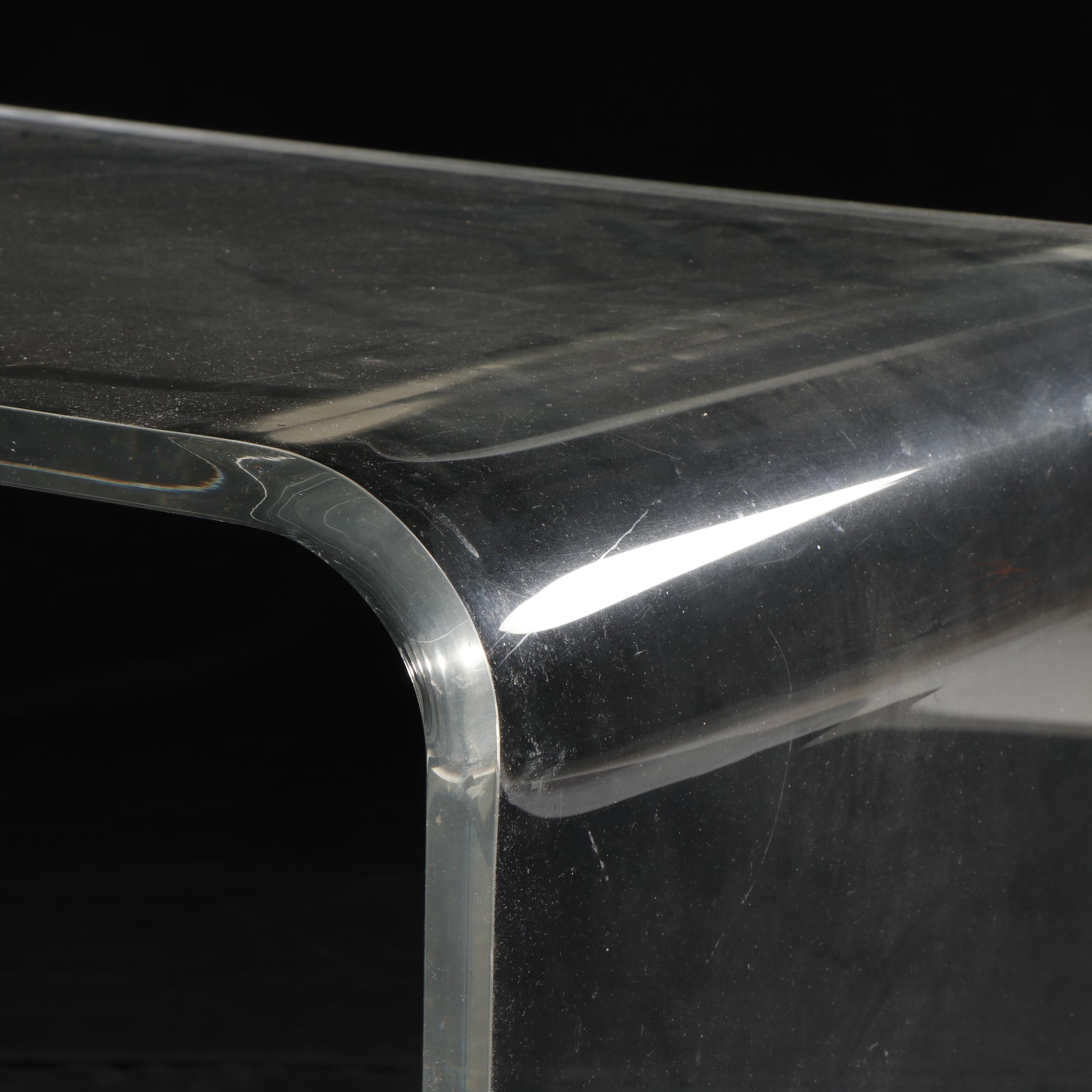 Modern Style Clear Acrylic Accent Table On Casters