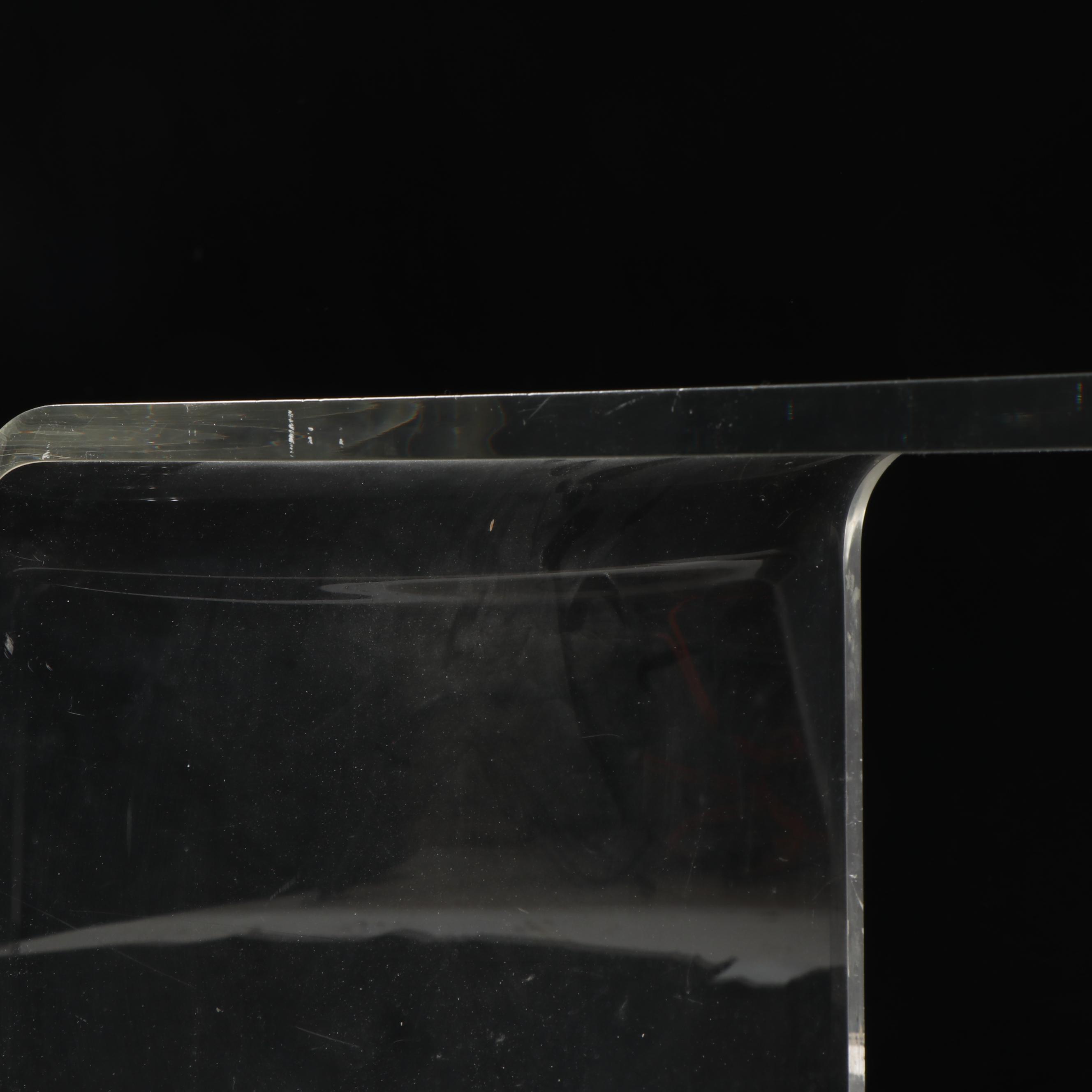 Modern Style Clear Acrylic Accent Table On Casters