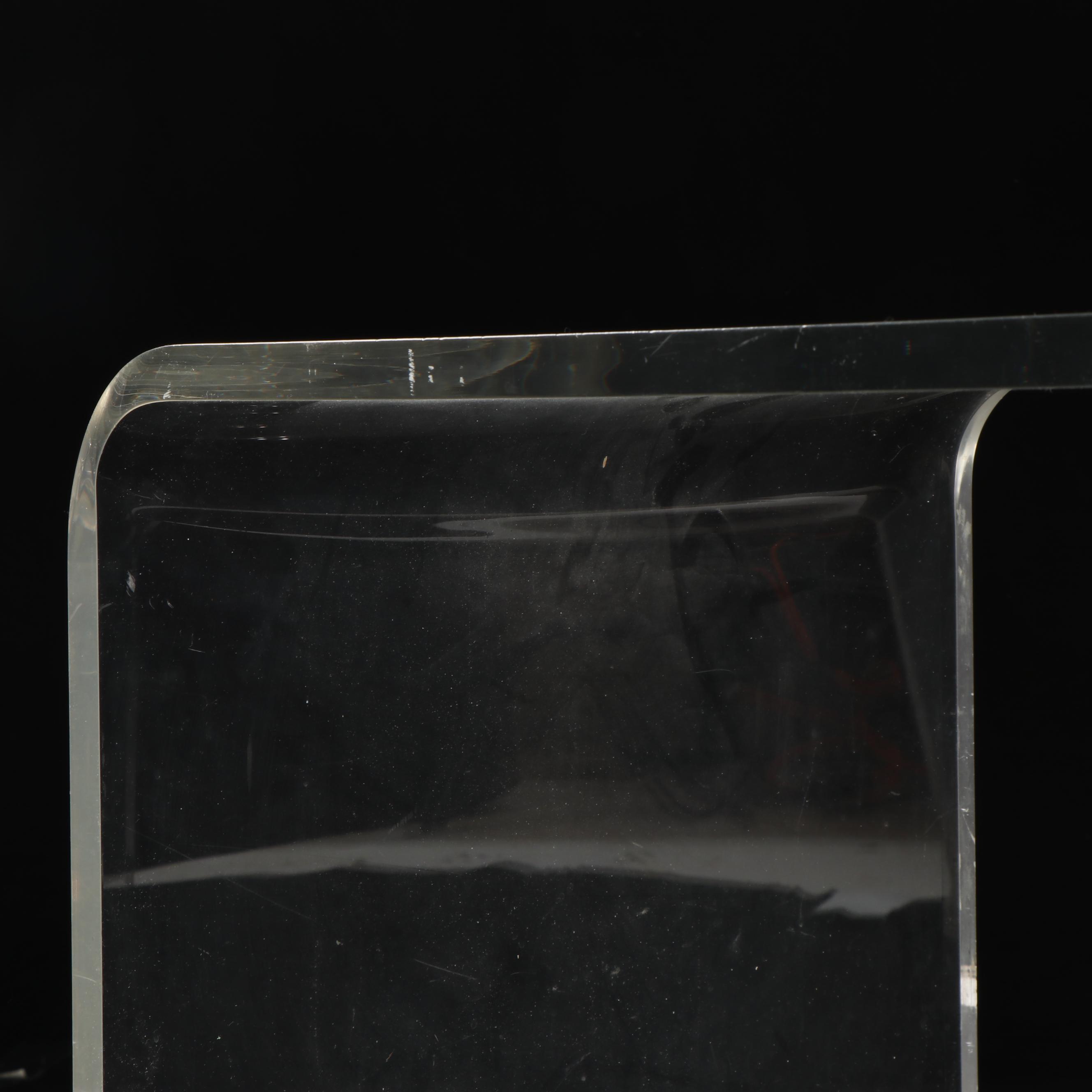 Modern Style Clear Acrylic Accent Table On Casters