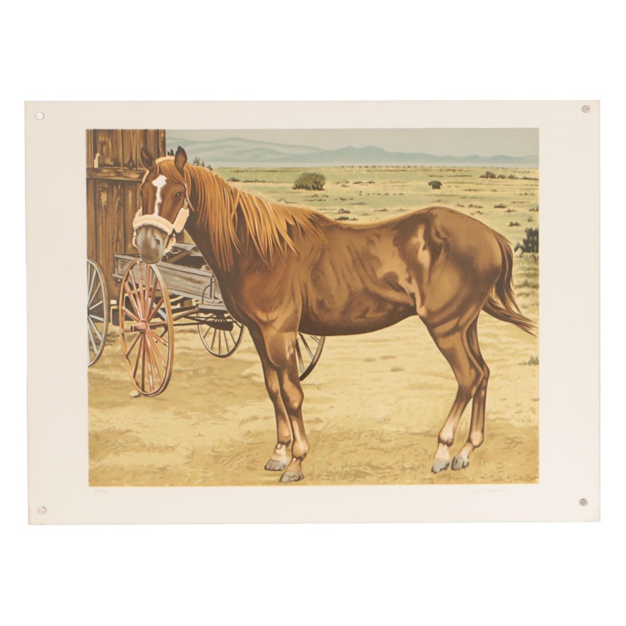 D. Herbert Color Lithograph of Horse