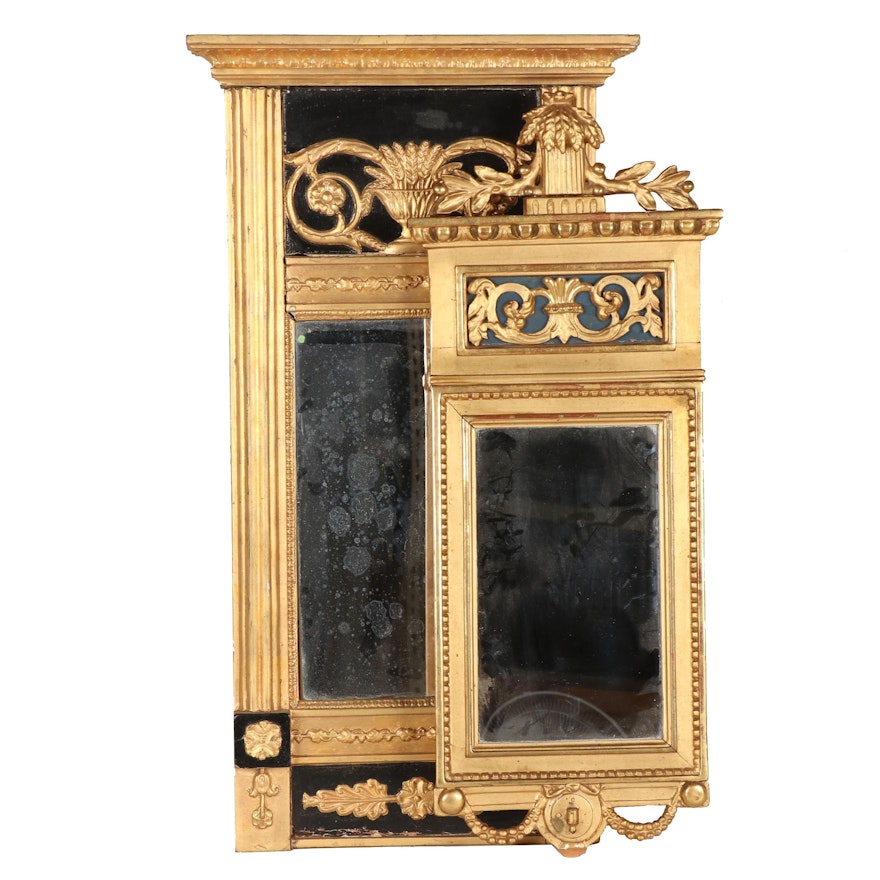 Empire Style Giltwood Tabernacle and Girandole Mirrors