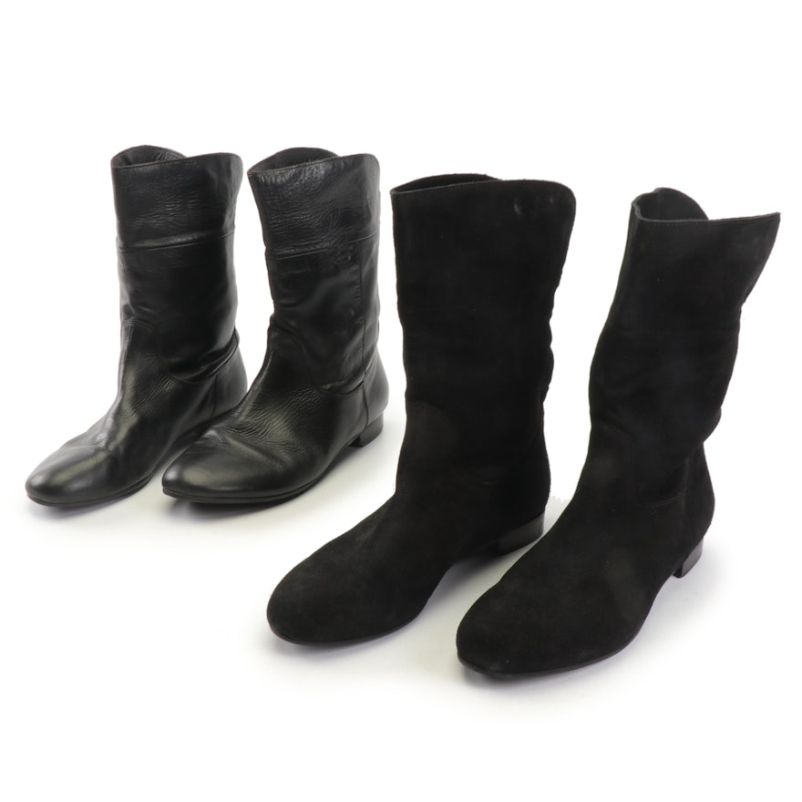 Women's Italian Black Leather Boots Including Otisopse