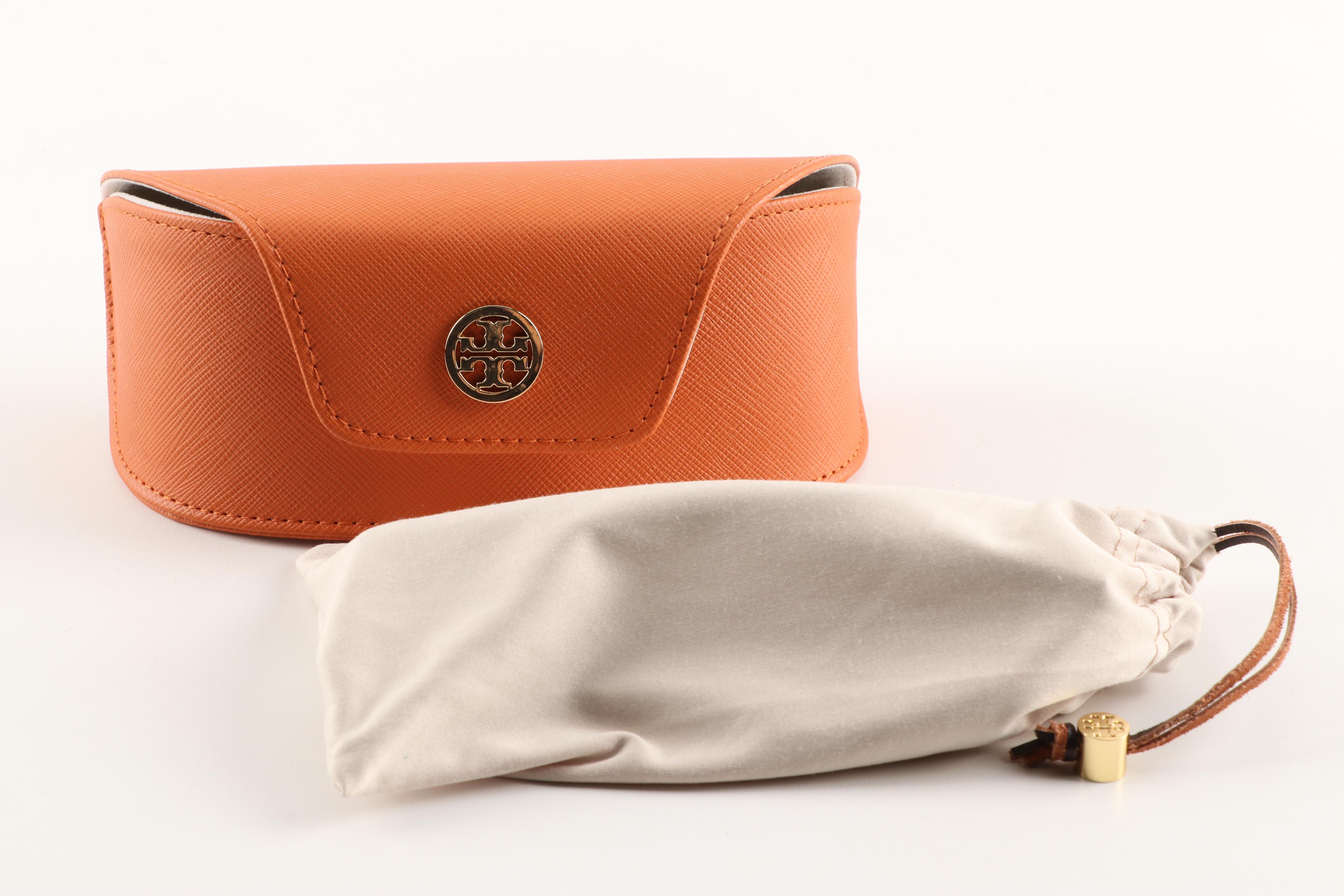 Tory Burch Reva Oversized Round Sunglasses with Pouch and Case